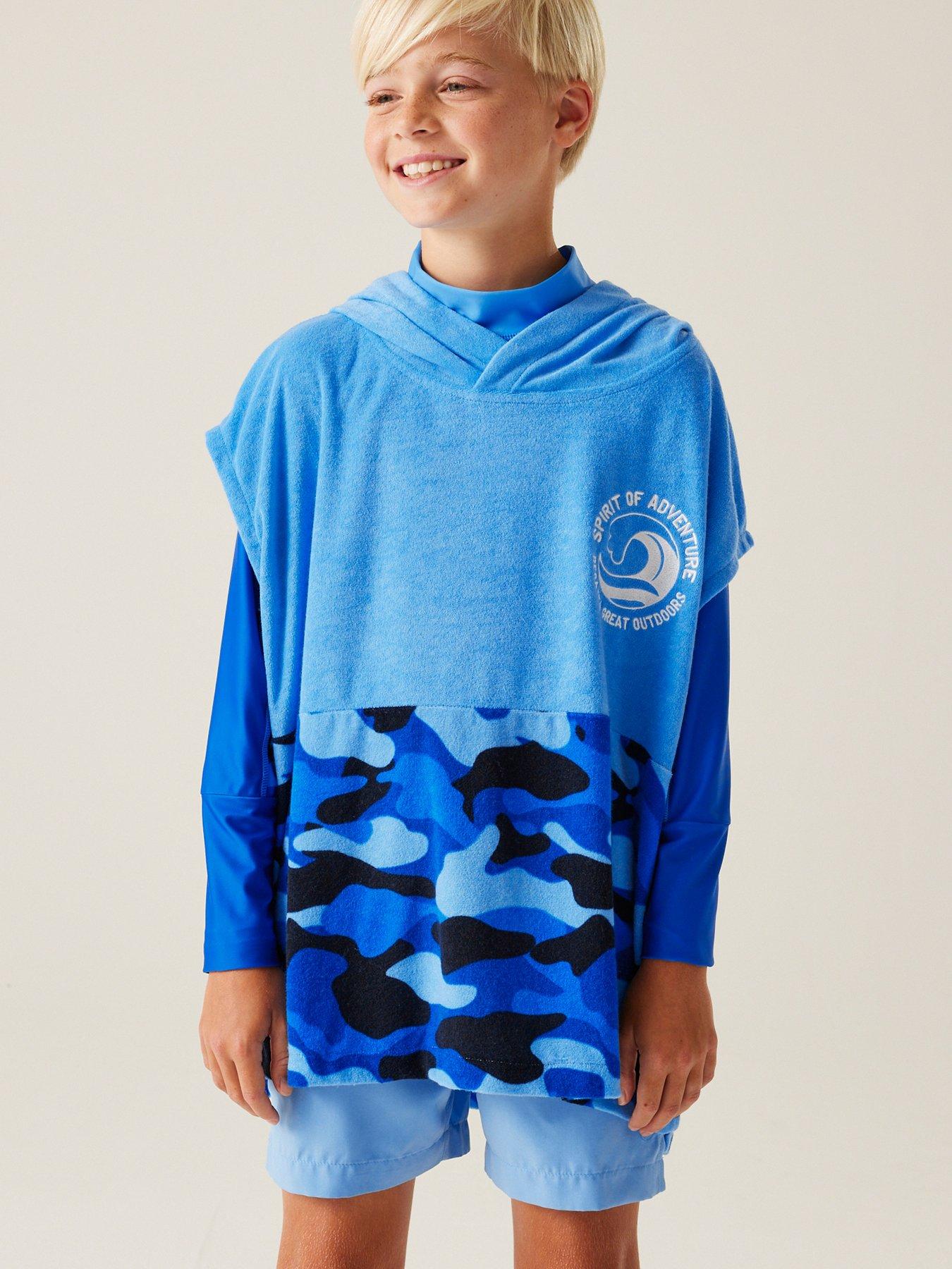 undefined Kids Towelling Robe- Blue