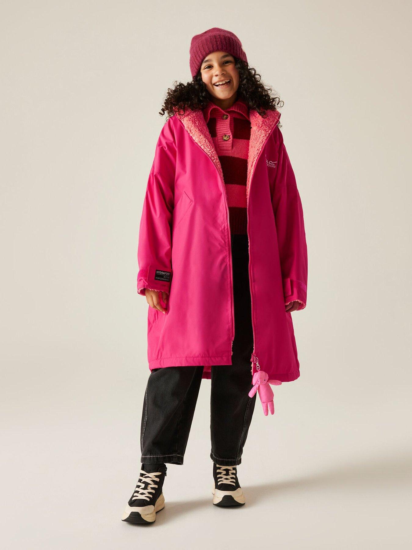 regatta-junior-kids-waterproof-changing-robe-pink