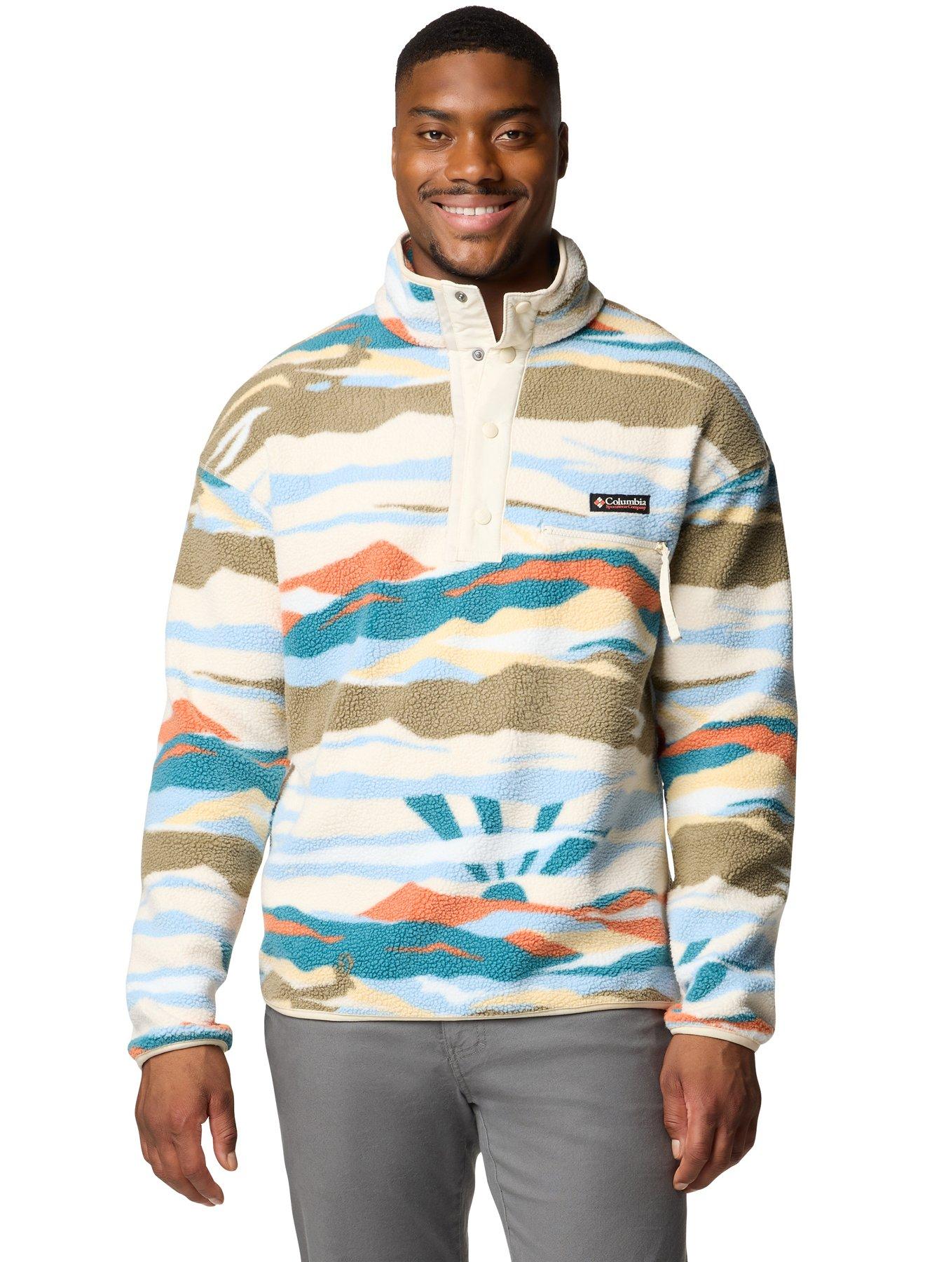 undefined Men's Helvetia 2 Printed Half Snap Fleece - Cream Print