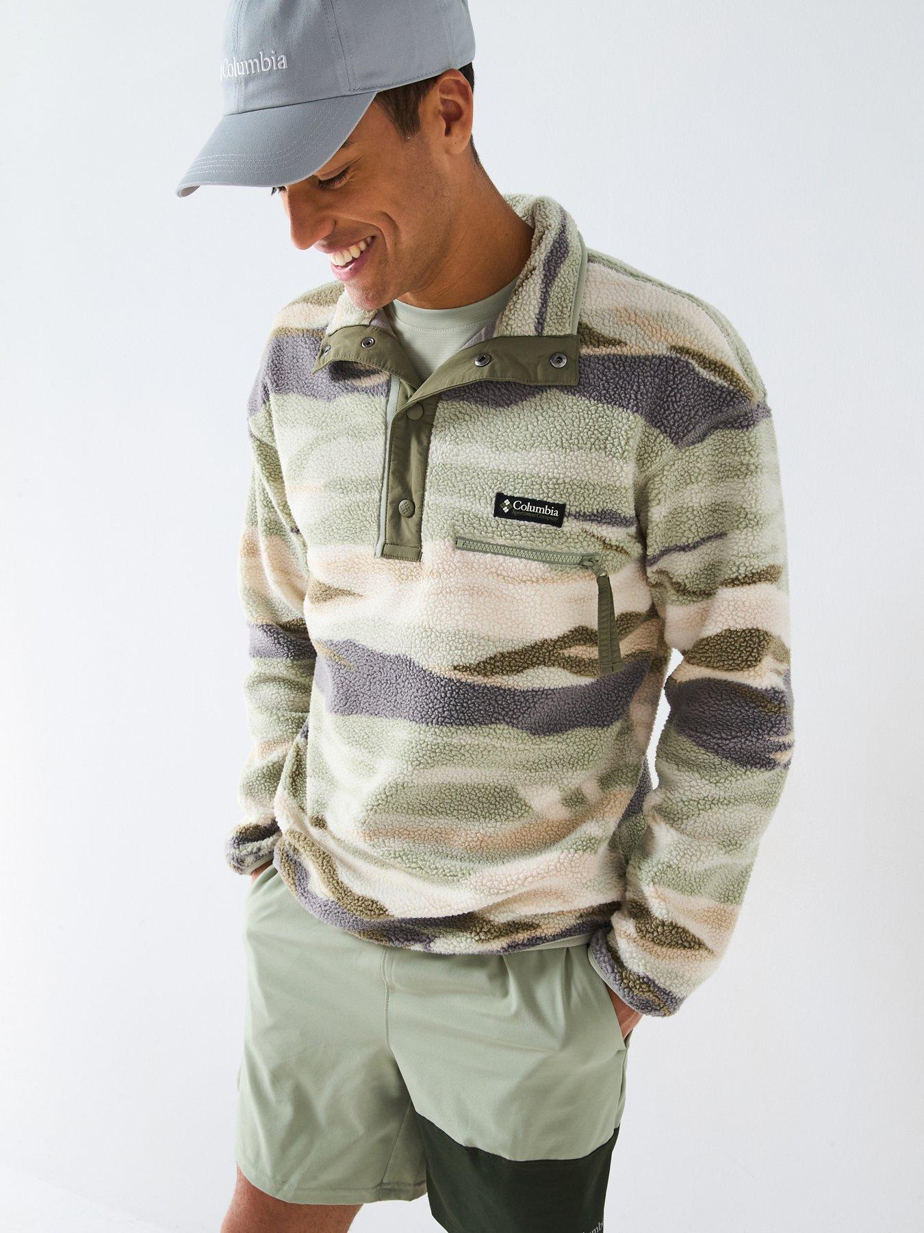 undefined Men's Helvetia 2 Printed Half Snap Fleece - Green Print