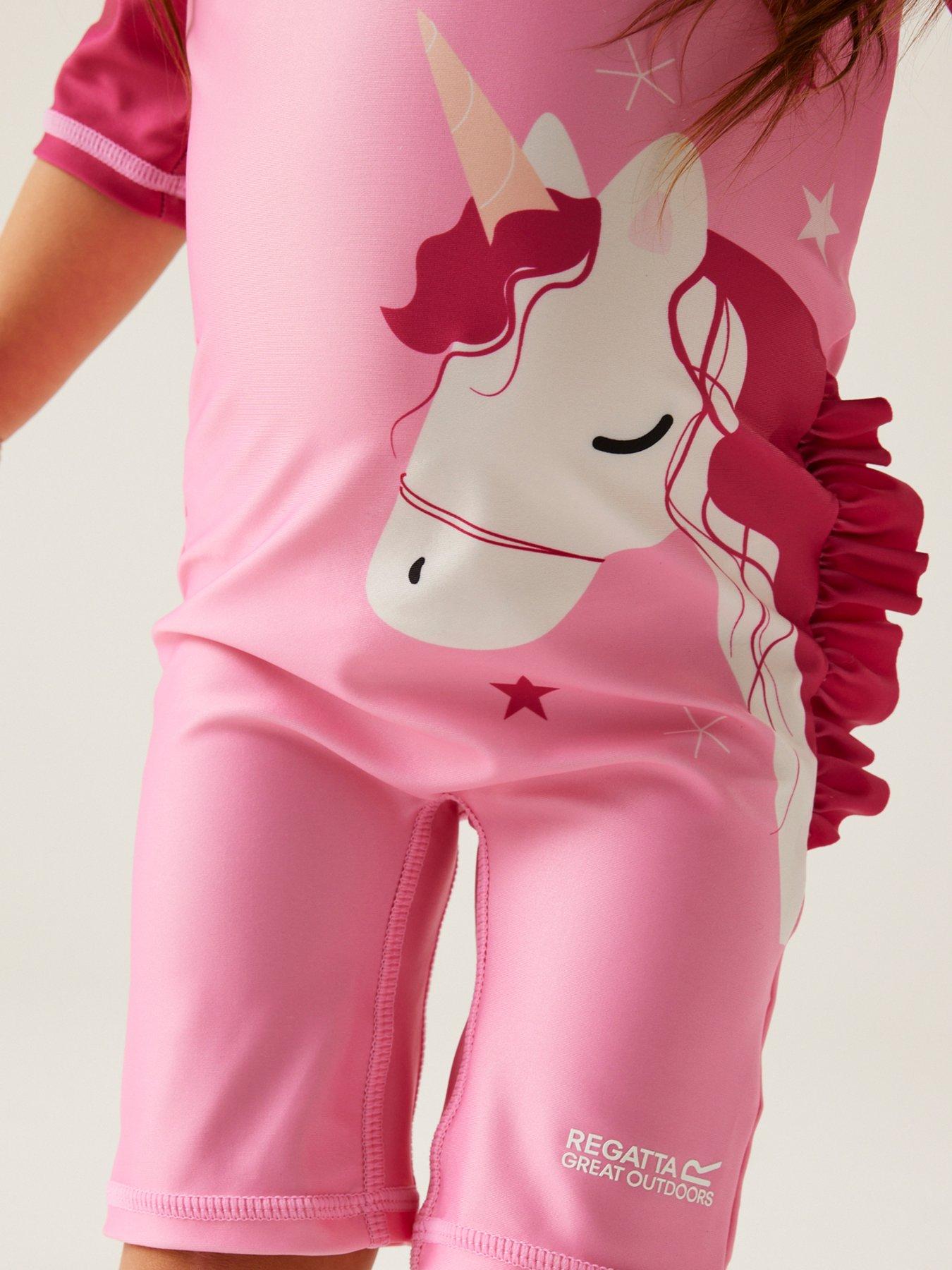 Image 4 of 7 of Regatta Kids Animal Rash Swimsuit- Pink