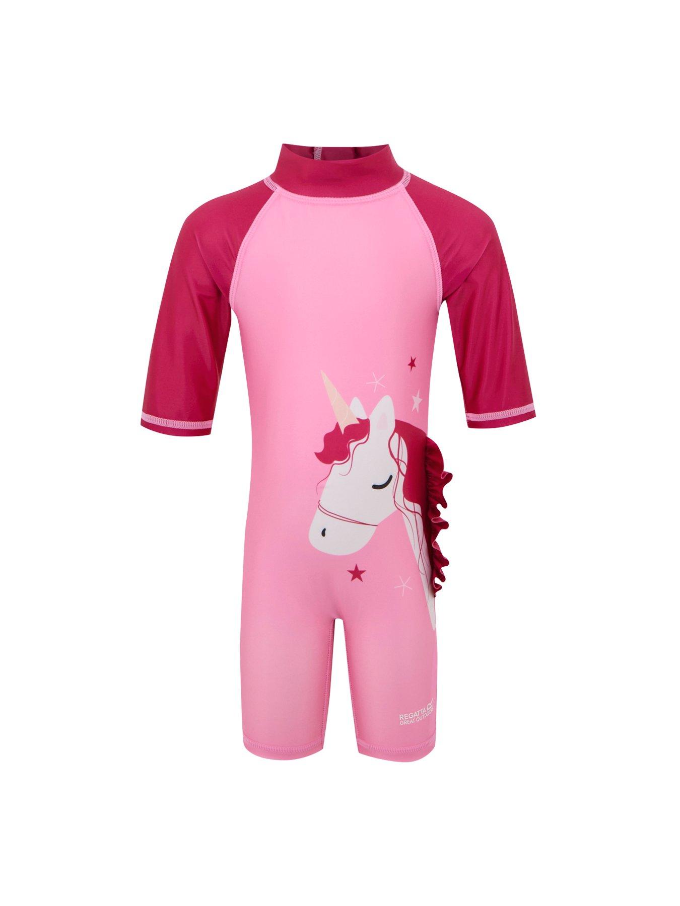 Image 6 of 7 of Regatta Kids Animal Rash Swimsuit- Pink