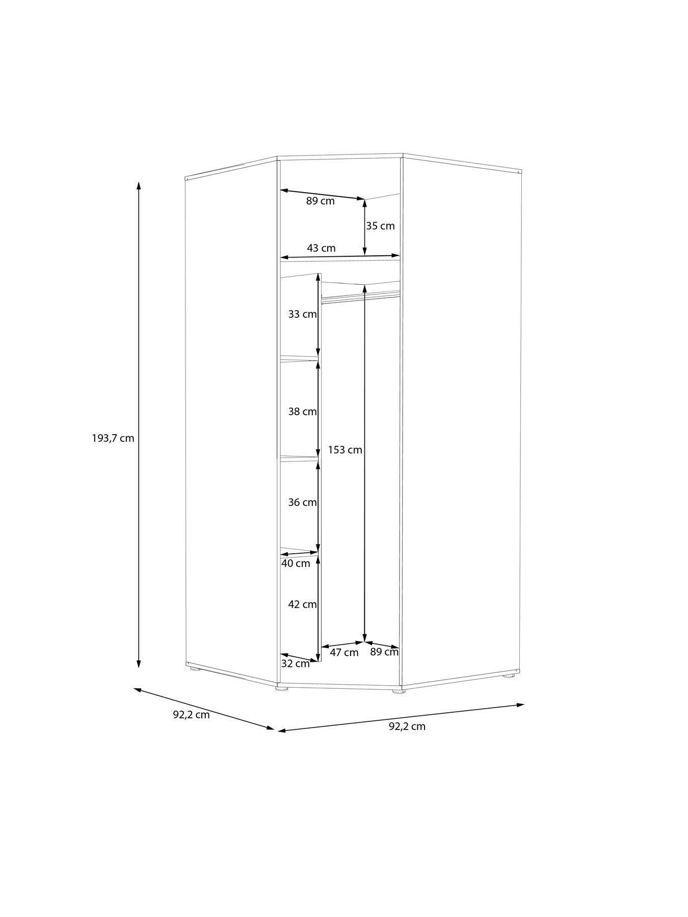 Image 7 of 7 of The Very Collection Lisson Corner Wardrobe - Oatmeal - FSC&reg; Certified