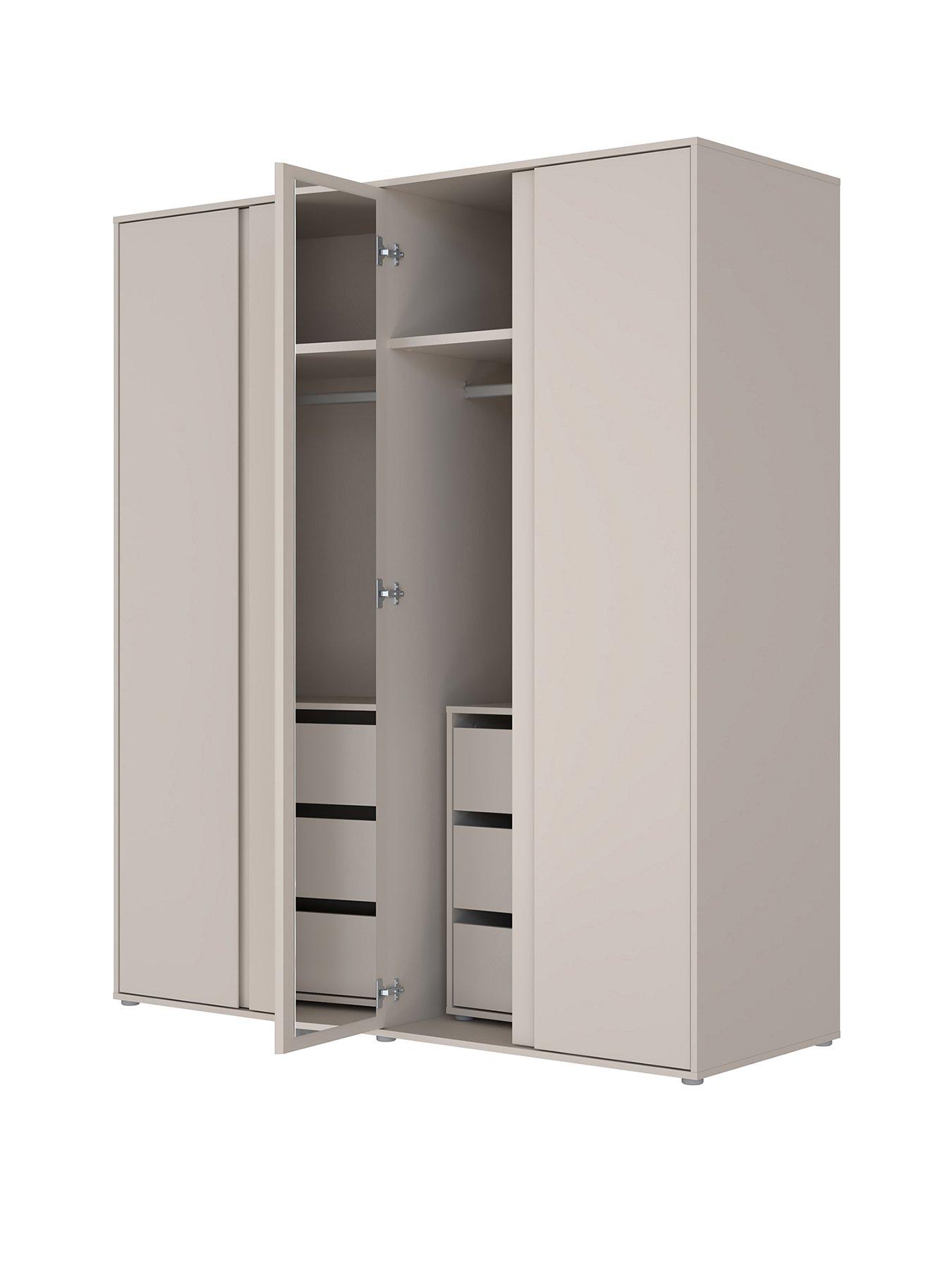 Image 2 of 7 of Very Home Lisson 4 Door Wardrobe with Internal Chest of Drawers - Oatmeal&nbsp;- FSC&reg; Certified