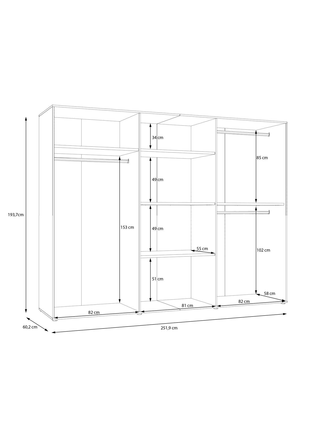 Image 7 of 7 of Very Home Lisson 6 Door Wardrobe - Oatmeal - FSC&reg; Certified