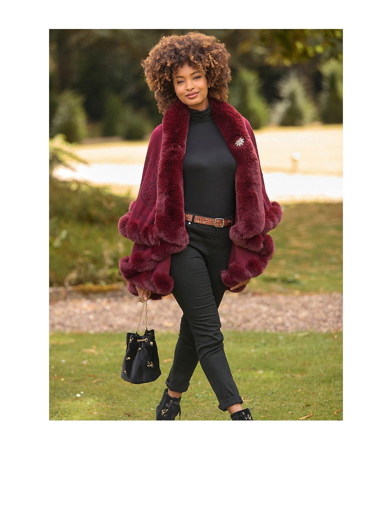 Joe Browns Faux Fur Wrap Red Very