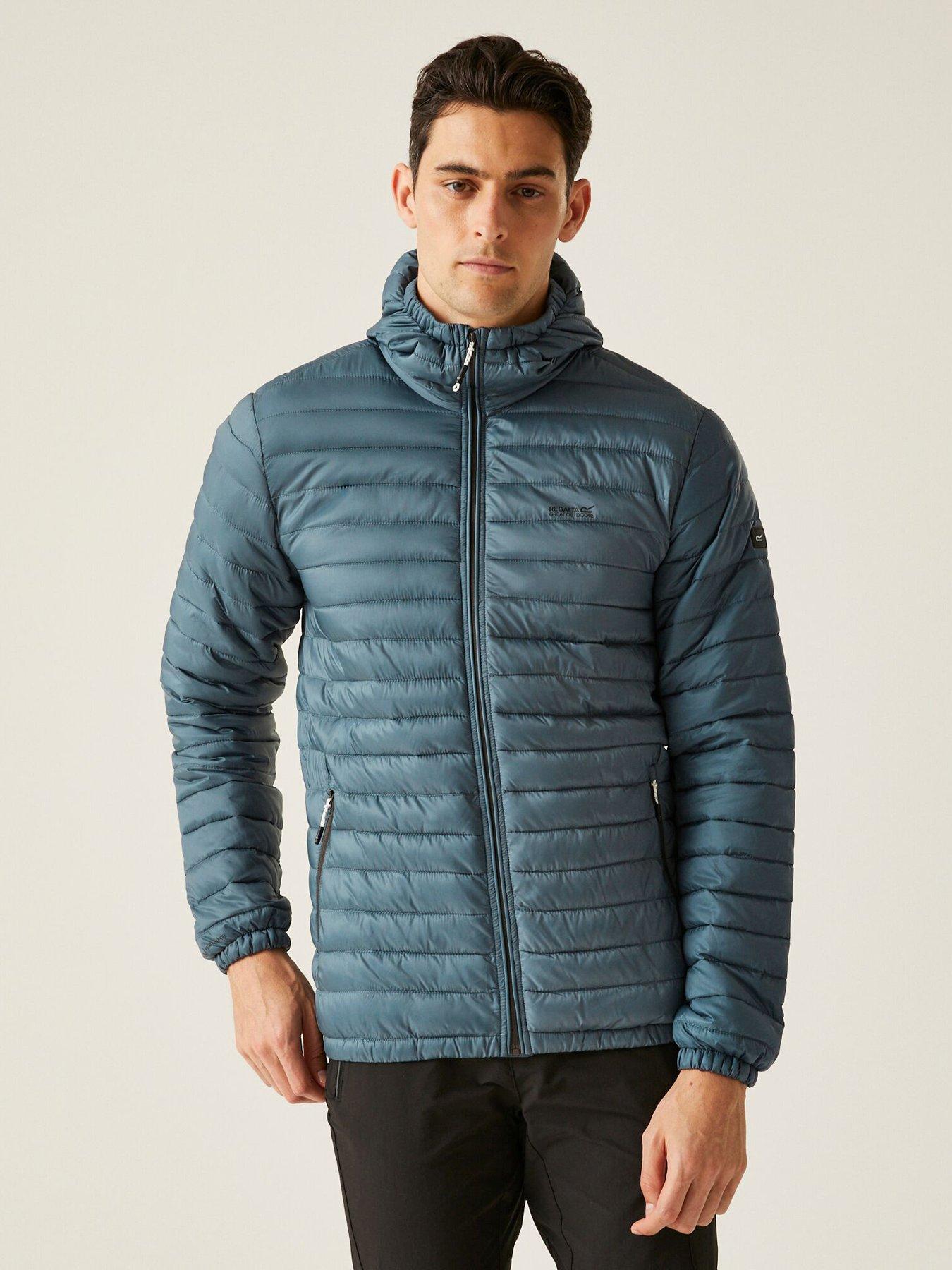 undefined Mens Hurden Hooded Baffle Jacket - Grey