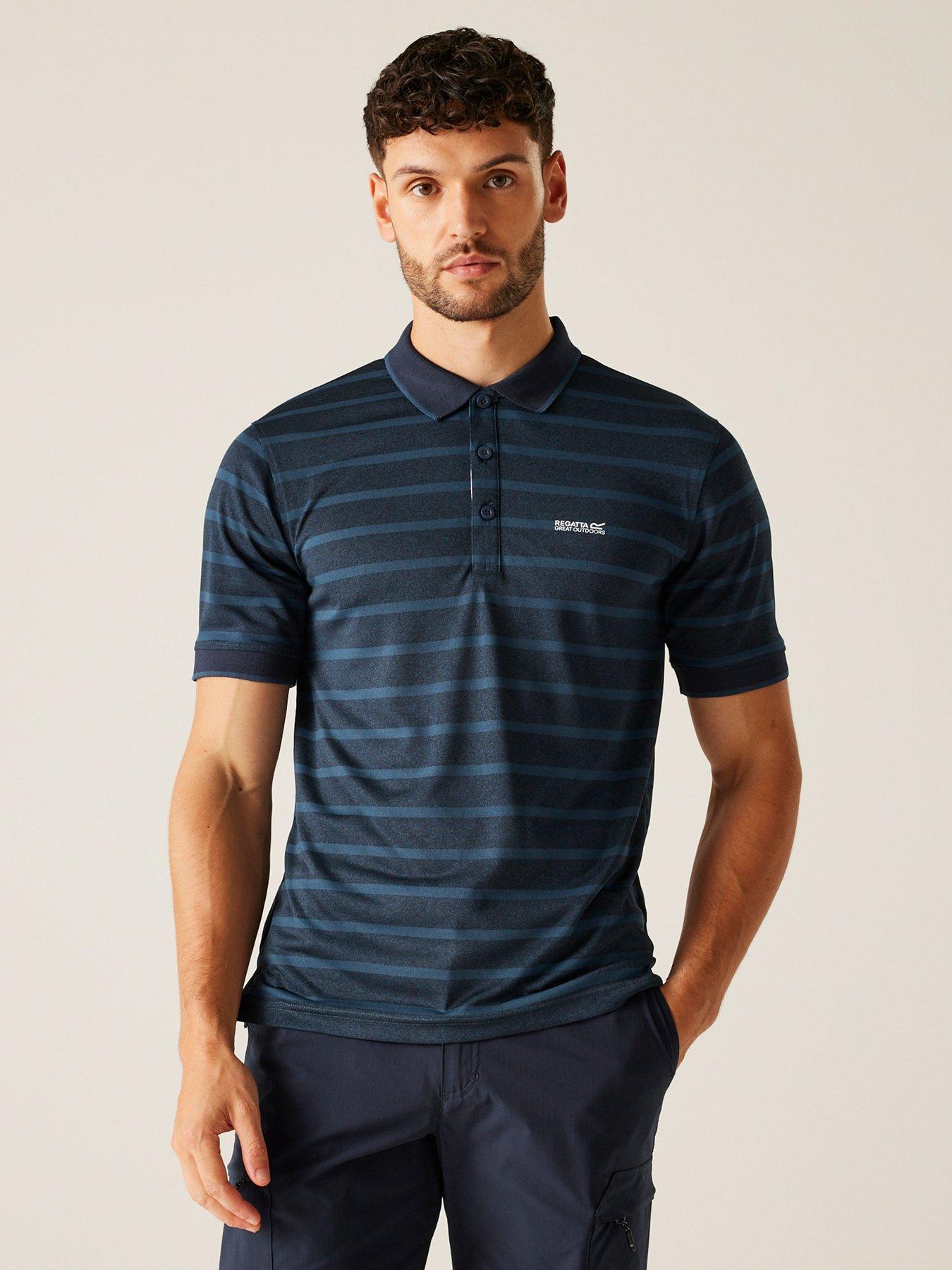 undefined Men's Kildra Striped Polo Shirt- Navy