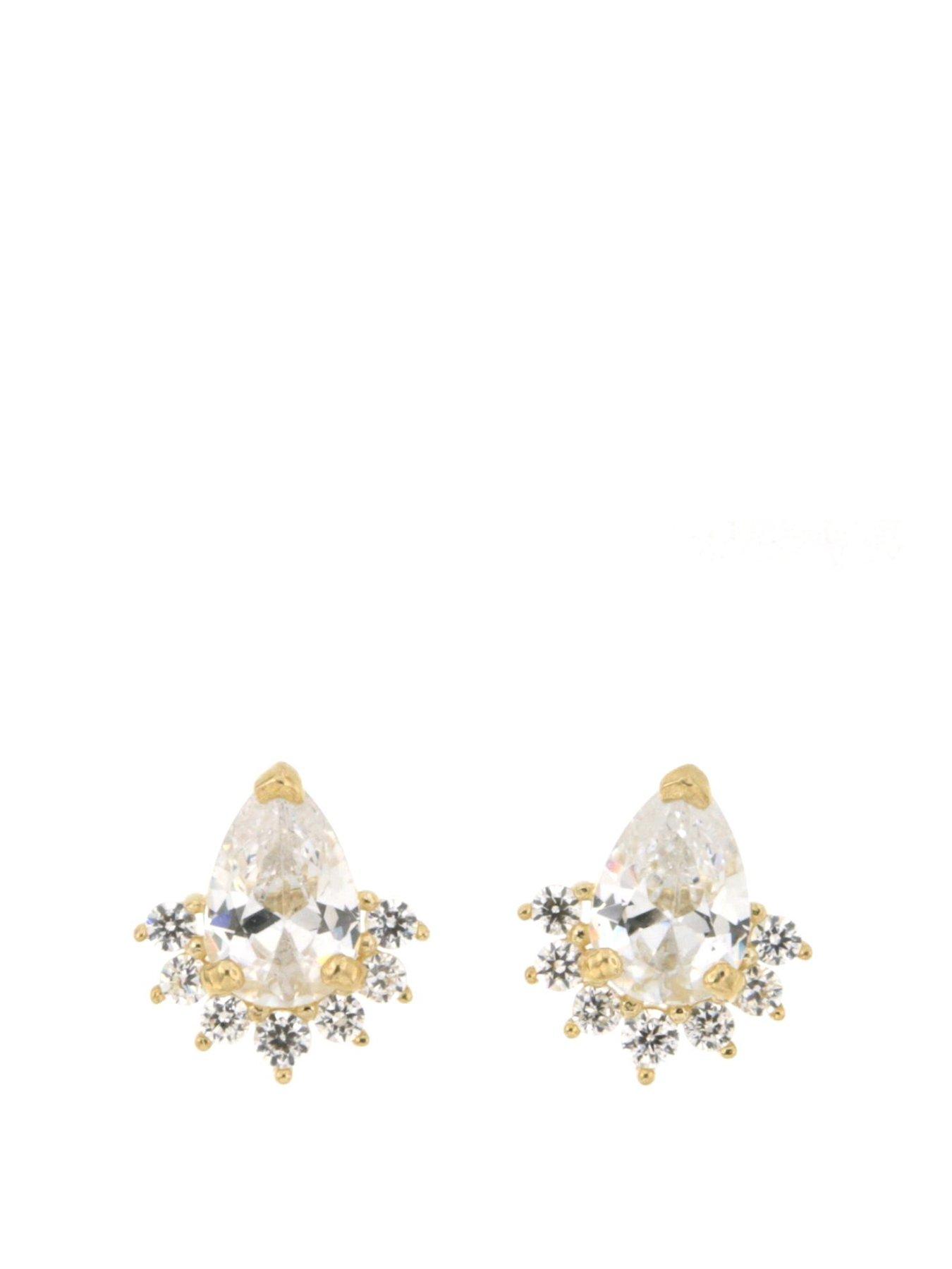 Product photograph of Love Gold 9ct Yellow Gold Cubic Zirconia Stud Earrings from very.co.uk