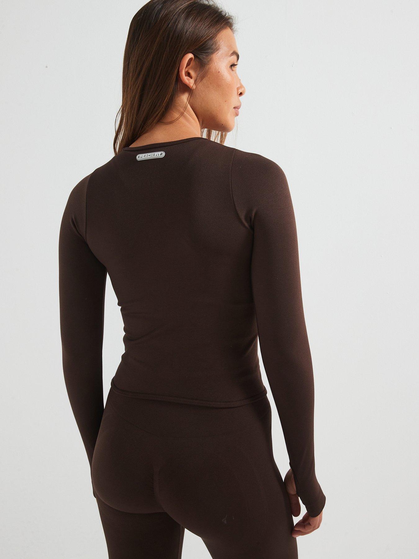 Image 2 of 6 of Peach Fit Women's Maci Seamless Top - Brown
