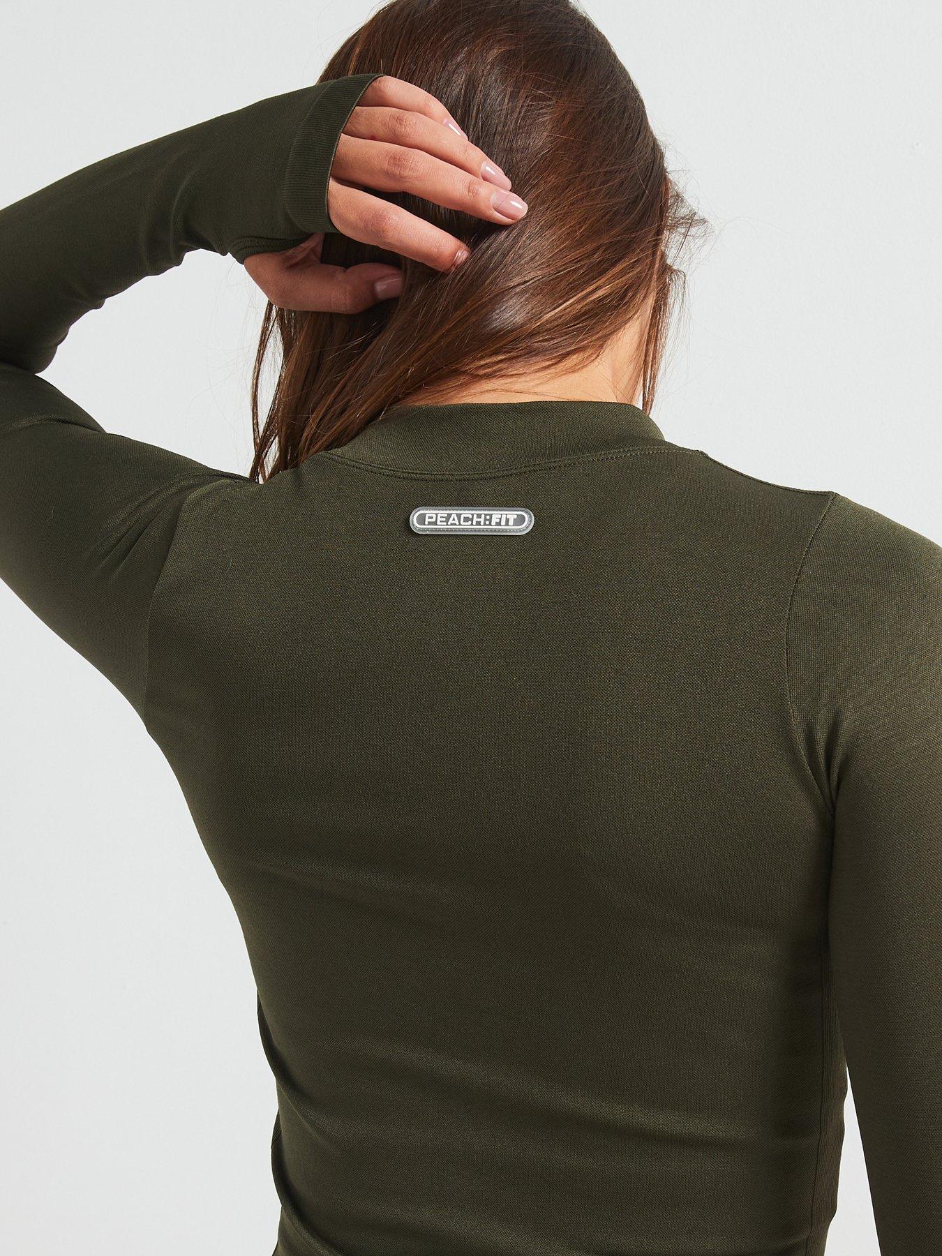 Image 5 of 6 of Peach Fit Women's Lucia Zip Thru Top - Dark Olive