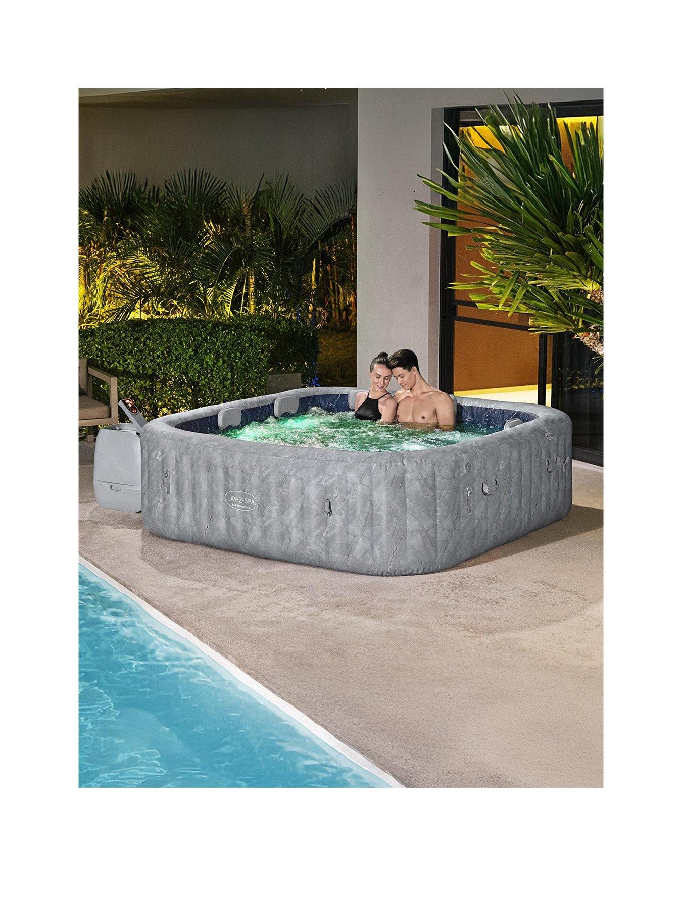 Lay-Z-Spa San Francisco MaxHold EnergySense Smart Luxe HydroJet Pro 7 Grey Marble Square (5-7 adults)