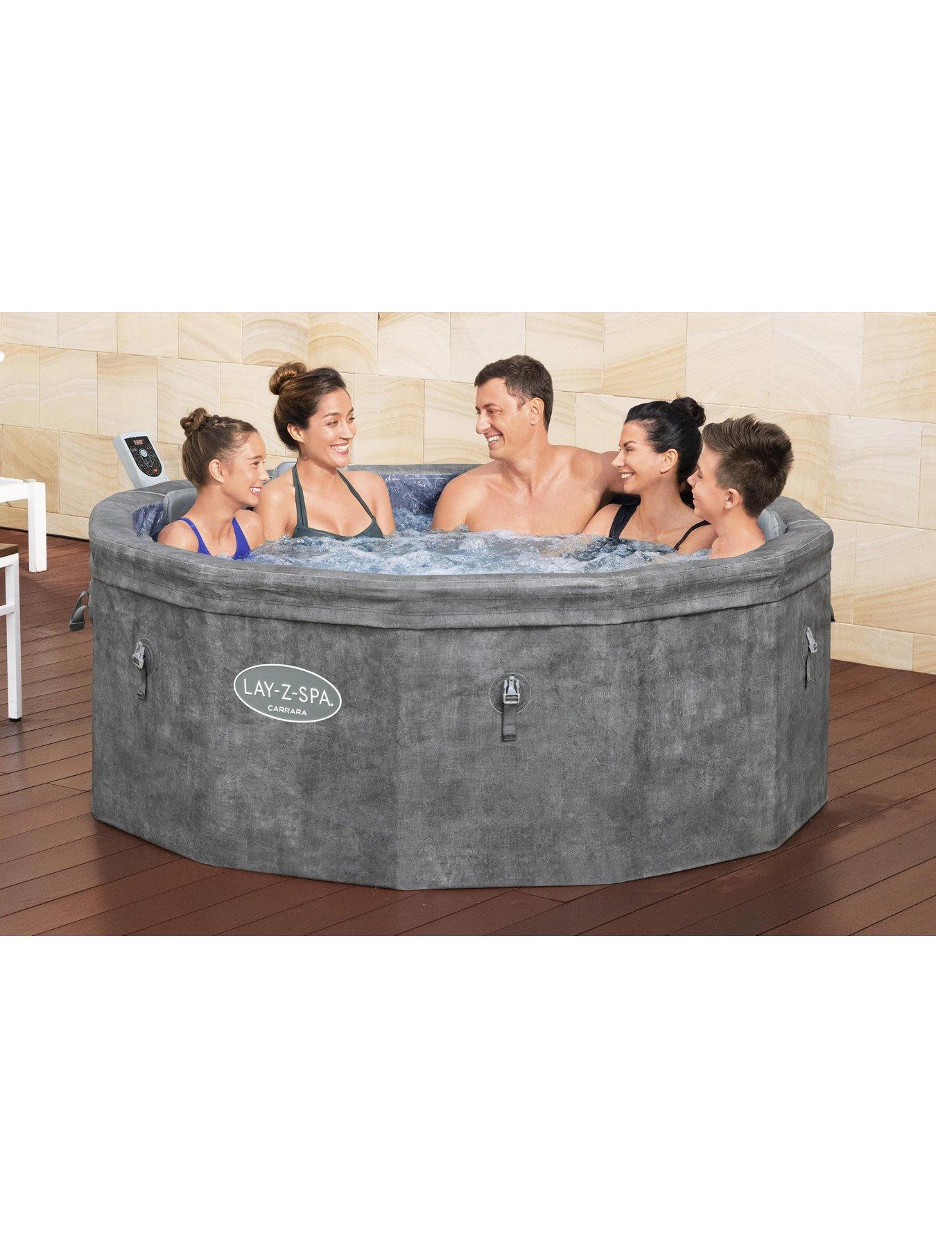 Image 2 of 7 of Lay-Z-Spa Carrara ThermaCore UltraFit Smart AirJet 6 Grey Stone Round (4-6 adults)