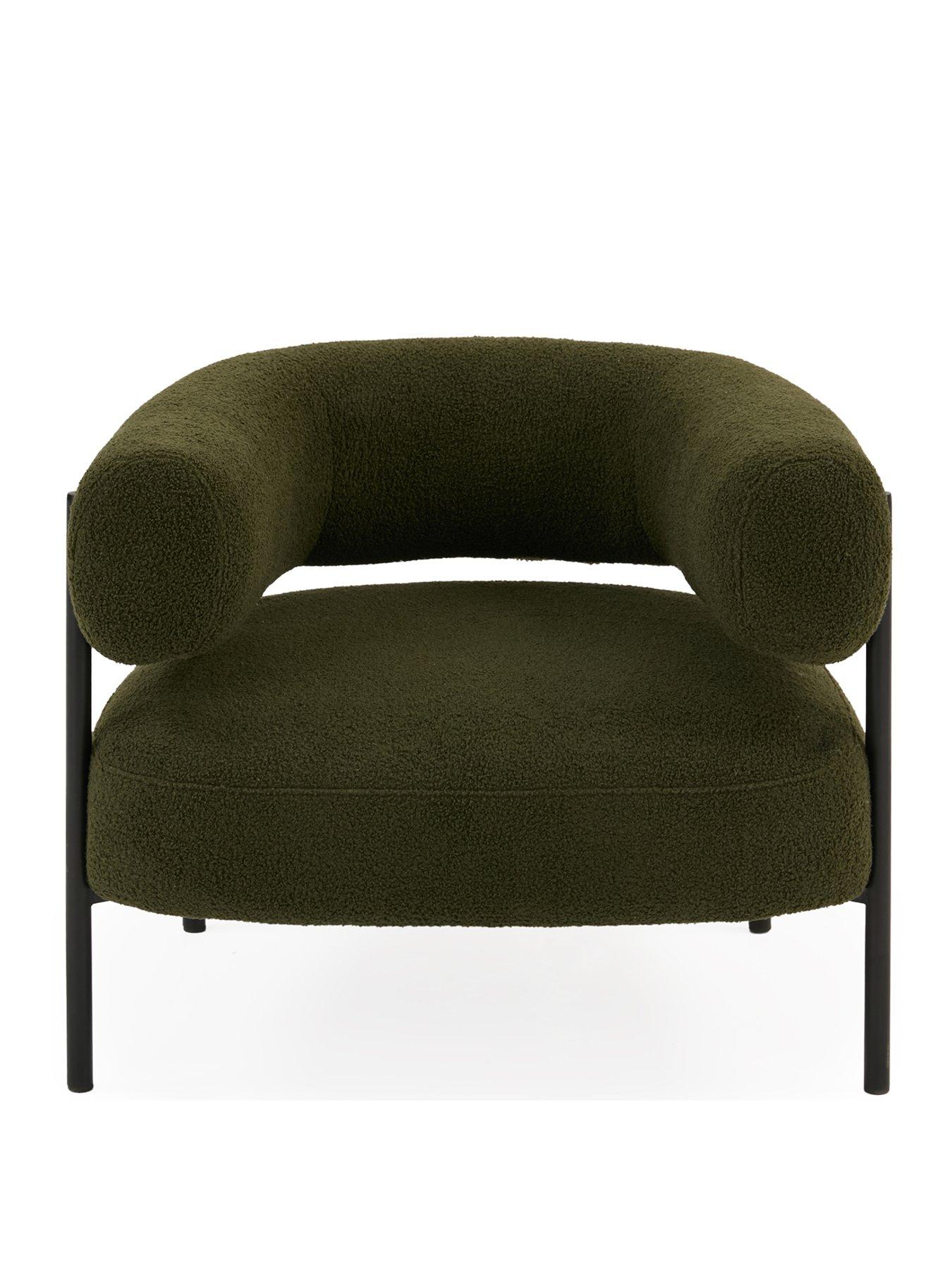 Image 2 of 5 of Very Home Icon Boucle Fabric&nbsp;Accent Chair - Moss Green