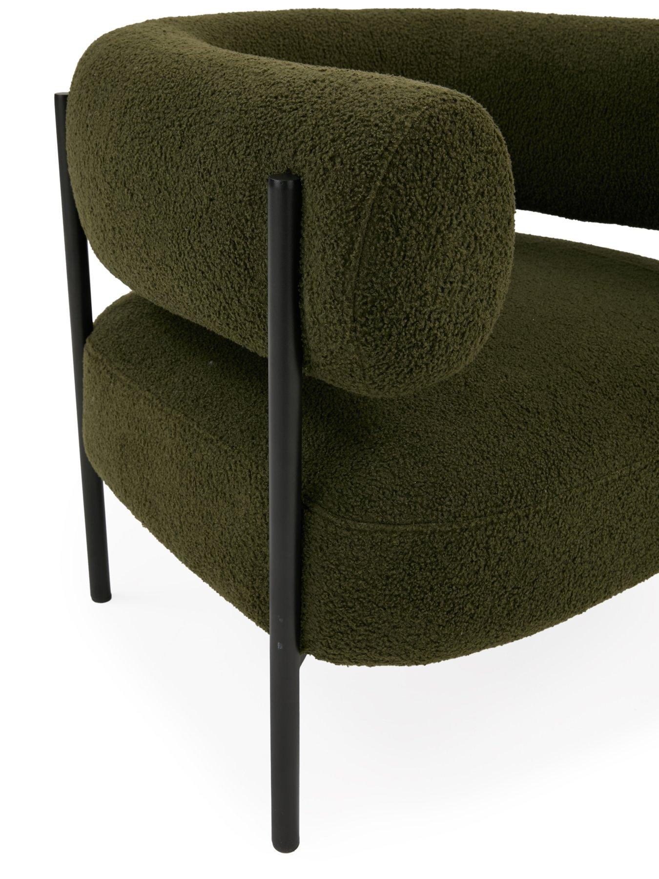 Image 4 of 5 of Very Home Icon Boucle Fabric&nbsp;Accent Chair - Moss Green