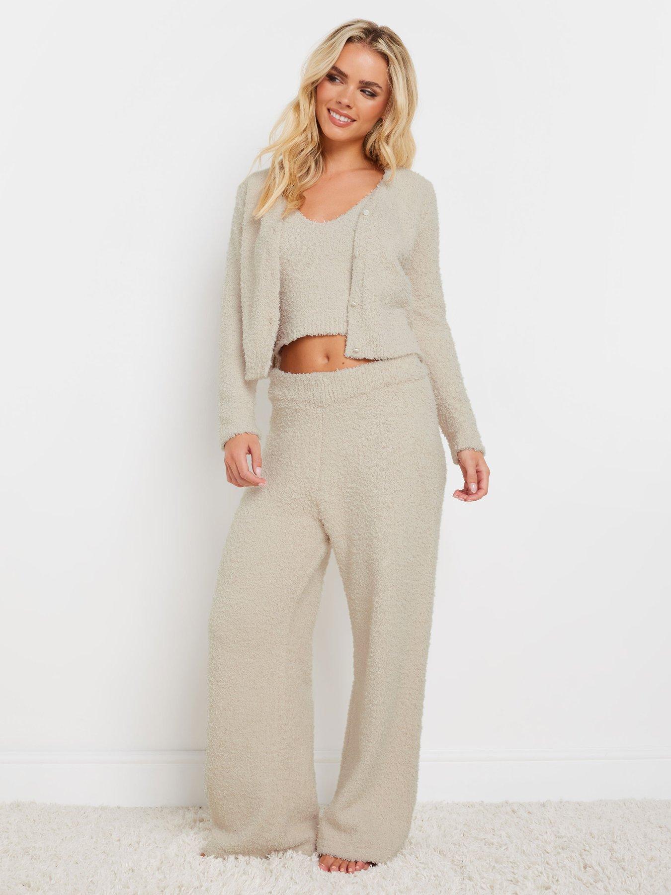 Image 3 of 4 of PixieGirl Petite Chenille Cropped Cardigan - Natural