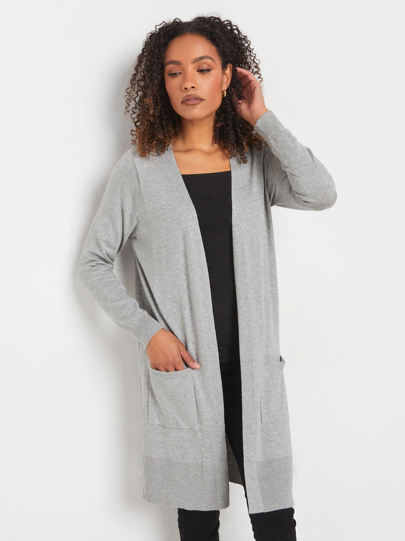 undefined Longline Cardigan - Grey