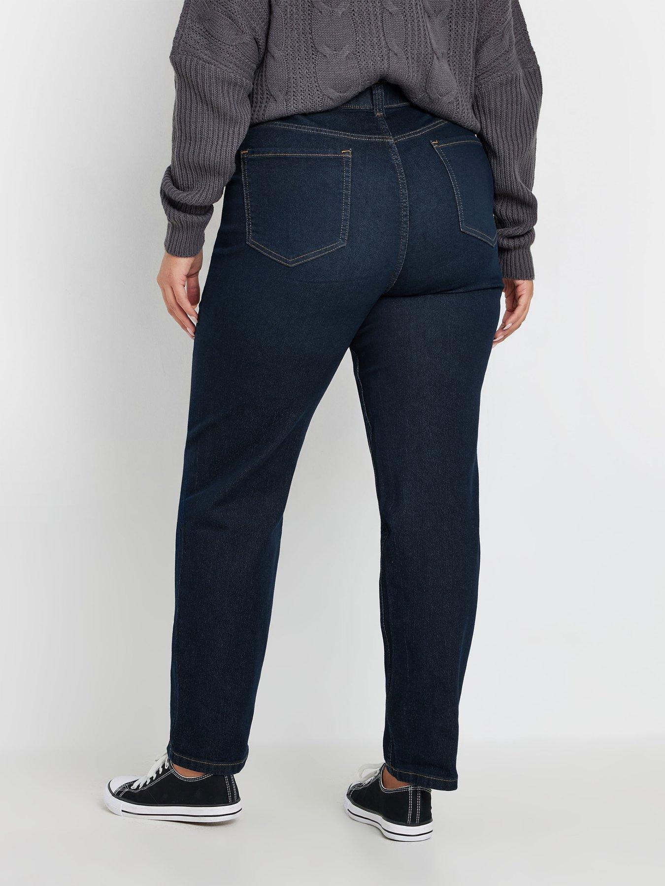 Image 2 of 4 of Yours Curve Ruby Straight Leg Jeans 30" - Blue