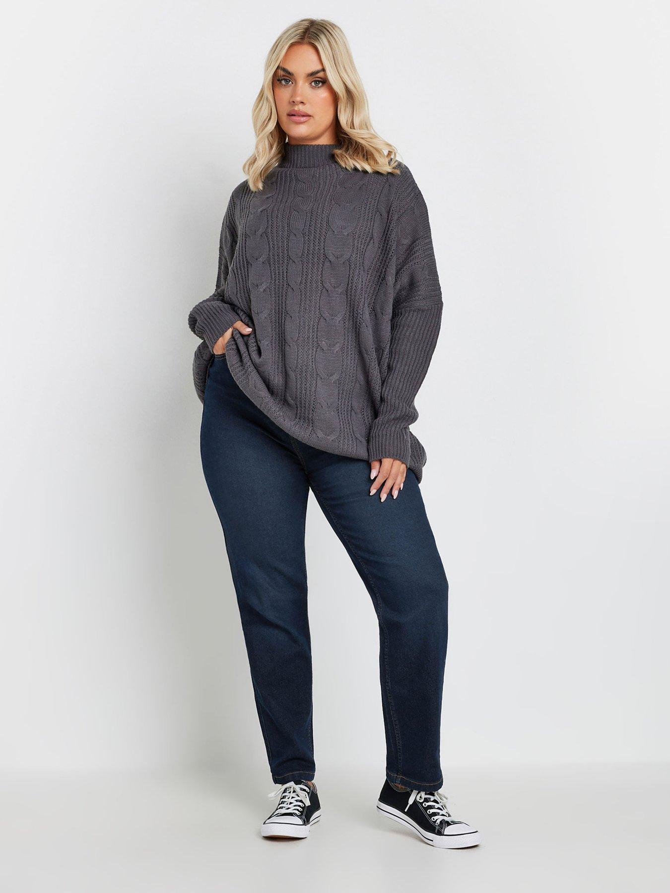 Image 3 of 4 of Yours Curve Ruby Straight Leg Jeans 30" - Blue