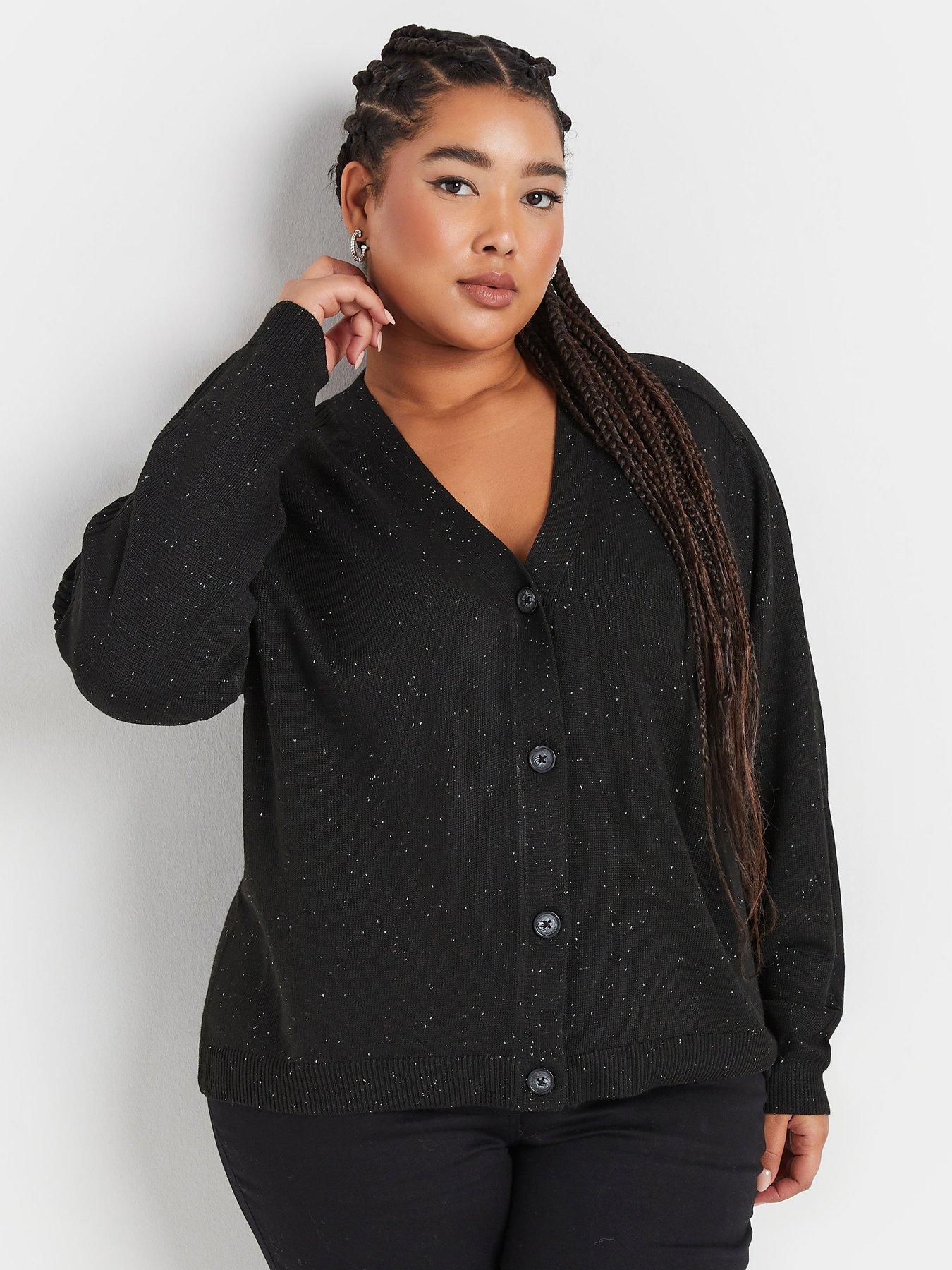 Image 1 of 4 of Yours Curve Button Thru Cardi - Black