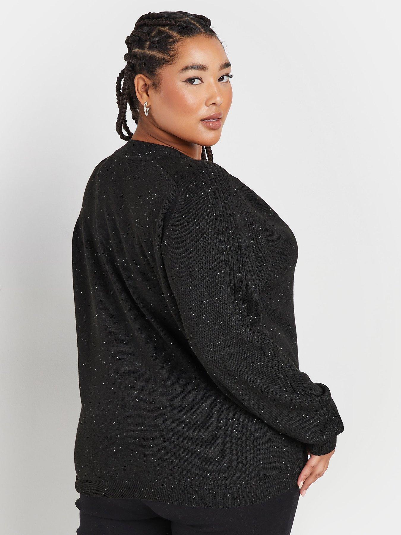Image 2 of 4 of Yours Curve Button Thru Cardi - Black