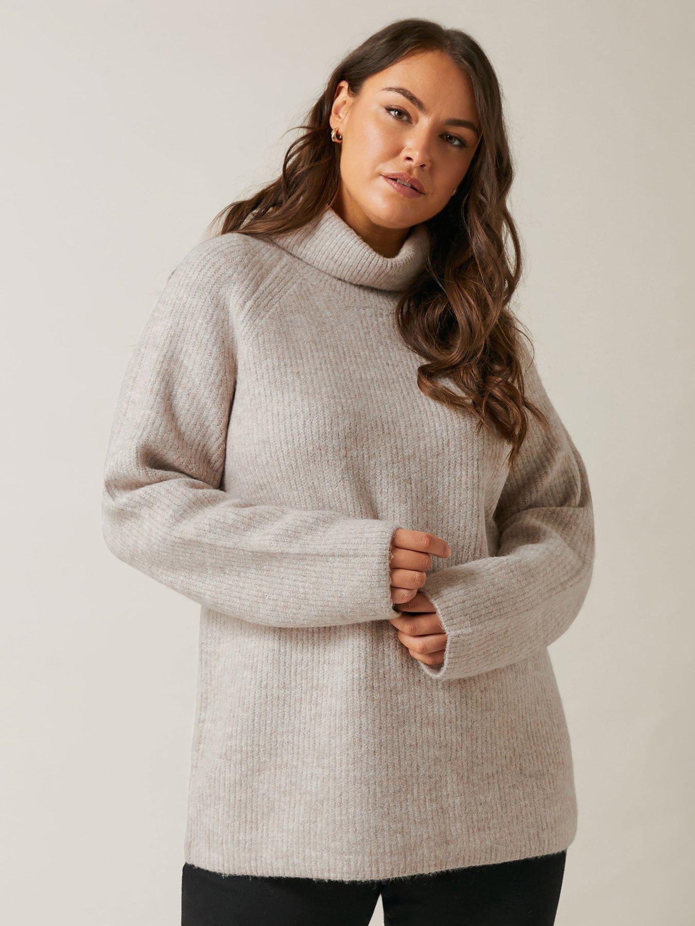undefined Roll Neck Raglan Jumper - Natural