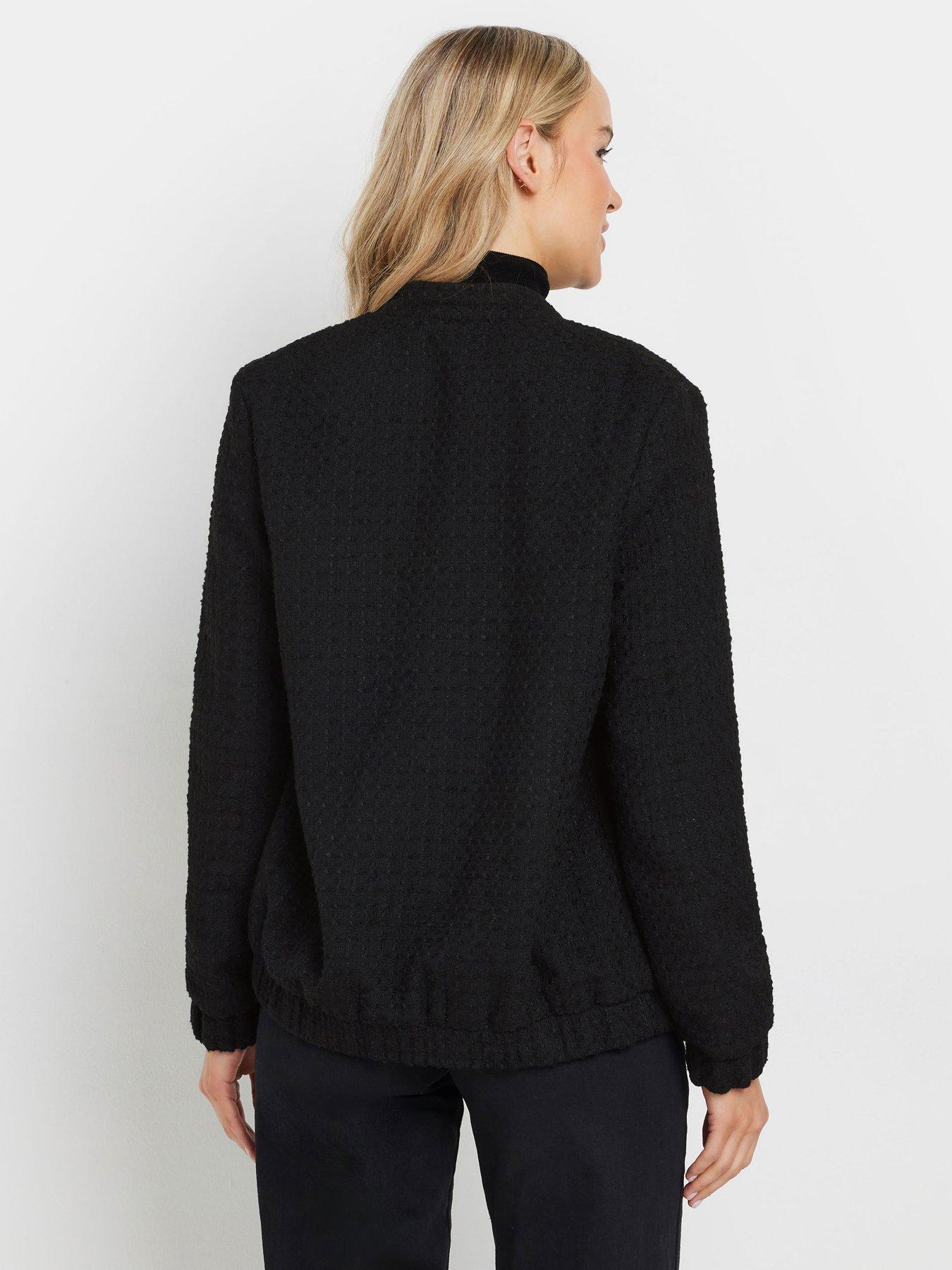 Image 2 of 4 of PixieGirl Tall Boucle Bomber Jacket - Black