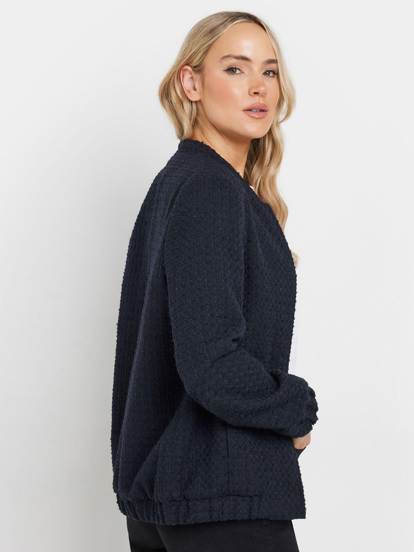 Image 2 of 4 of Long Tall Sally Tall Boucle Bomber Jacket - Blue