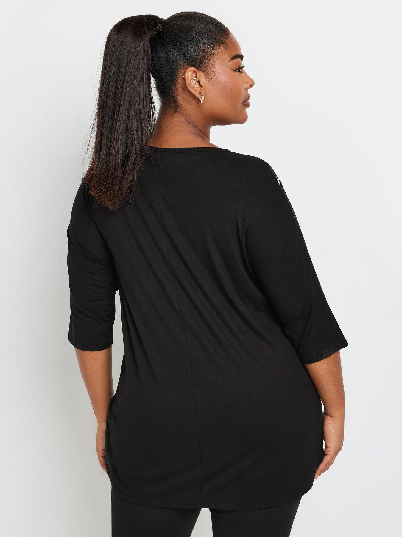Women's Black Top with 3/4 Sleeves