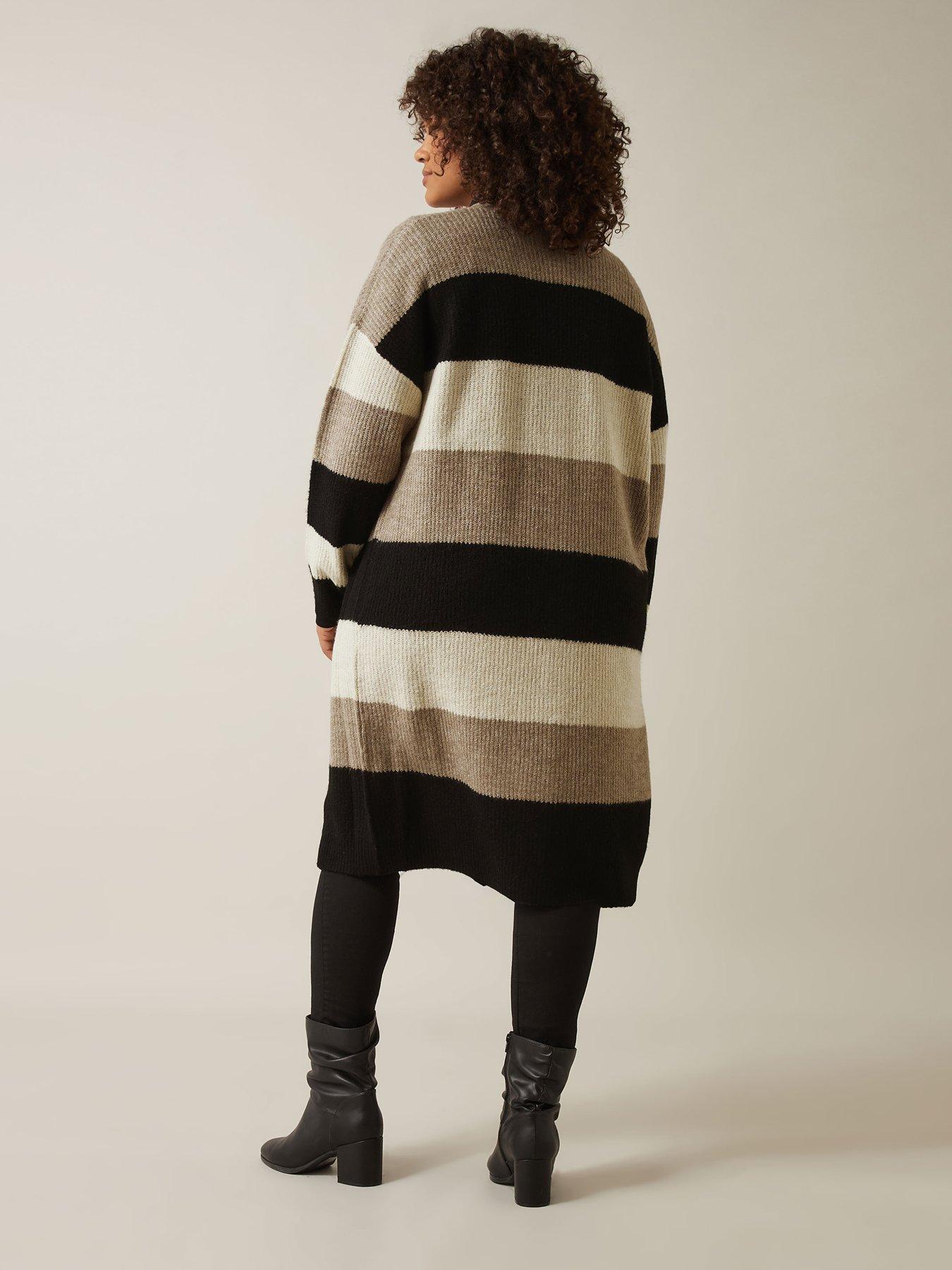 Image 2 of 4 of Evans Colourblock Cardigan - Natural