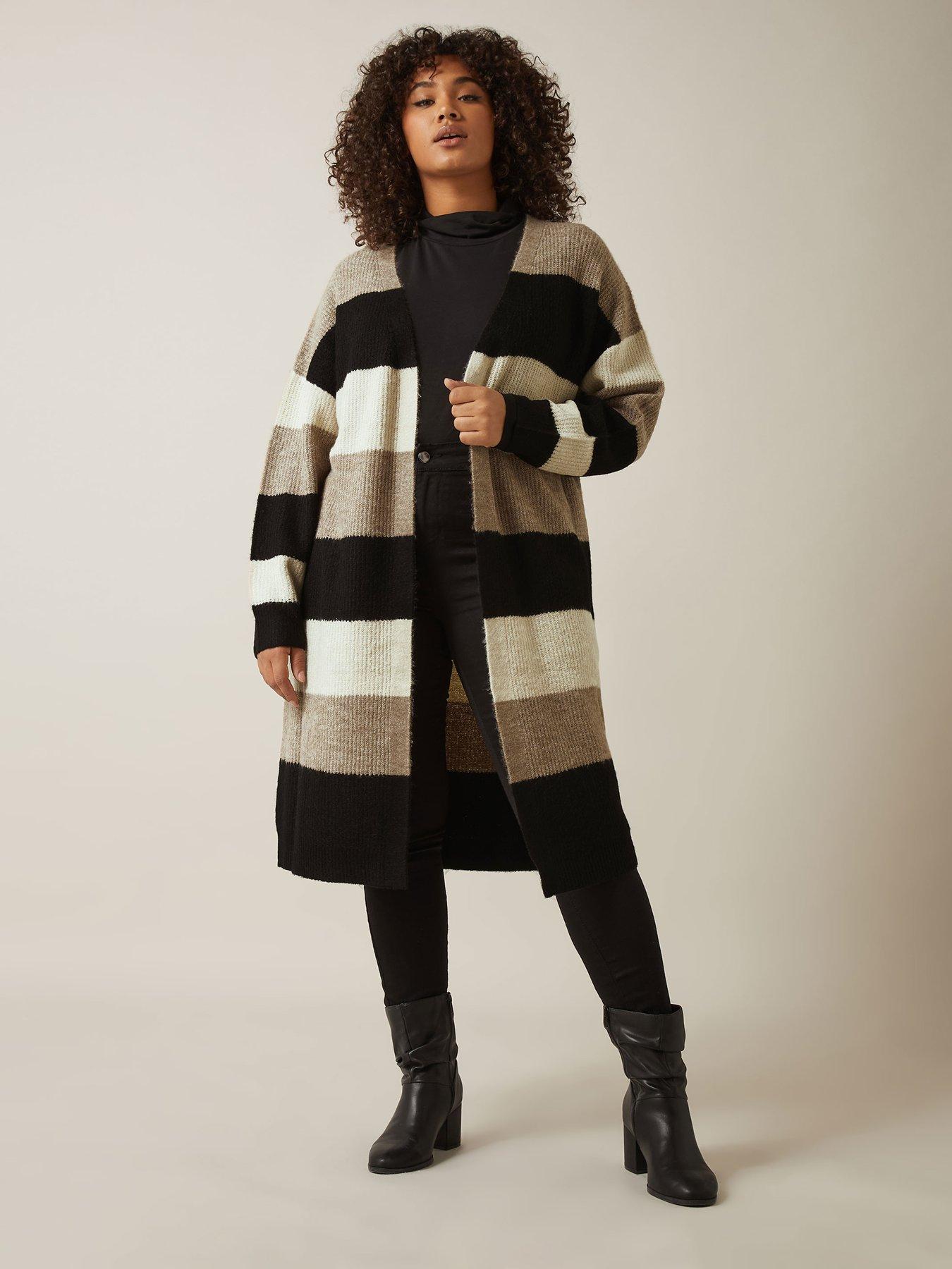 Image 3 of 4 of Evans Colourblock Cardigan - Natural