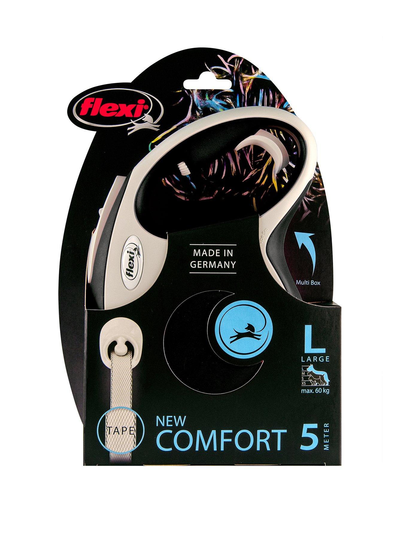 Product photograph of Flexi New Comfort Black Large 5m Tape from very.co.uk