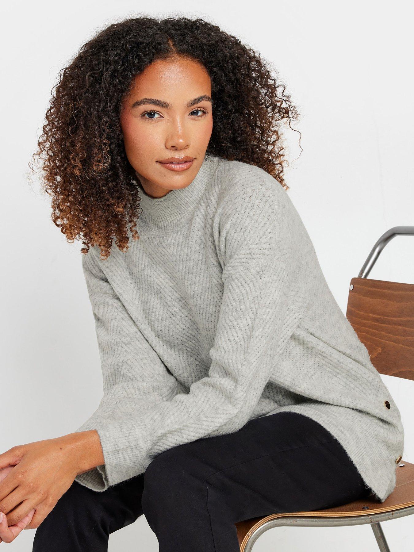 undefined Chevron Stitch Jumper - Grey