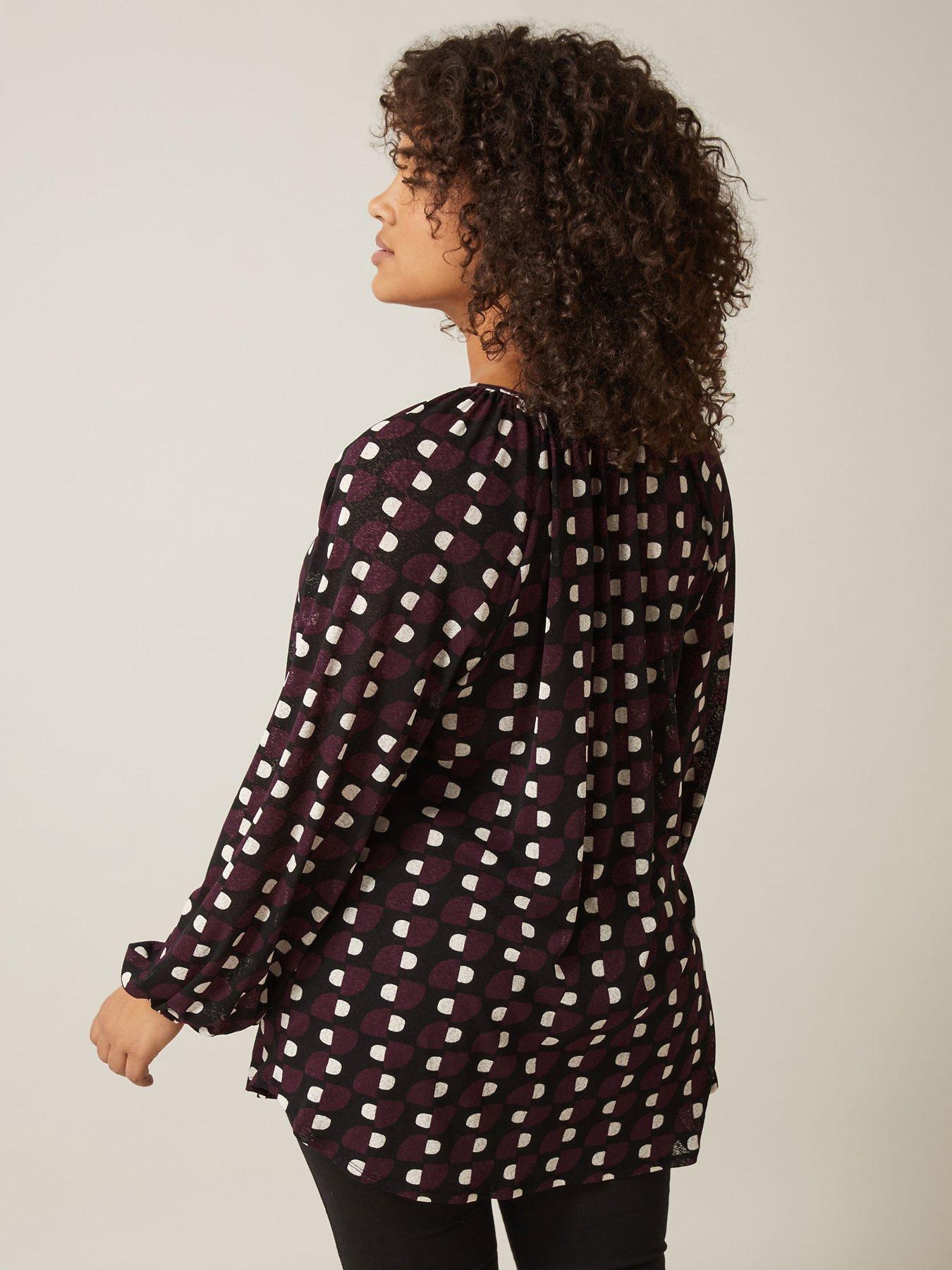 Image 2 of 4 of Evans Printed Gypsy Blouse - Red