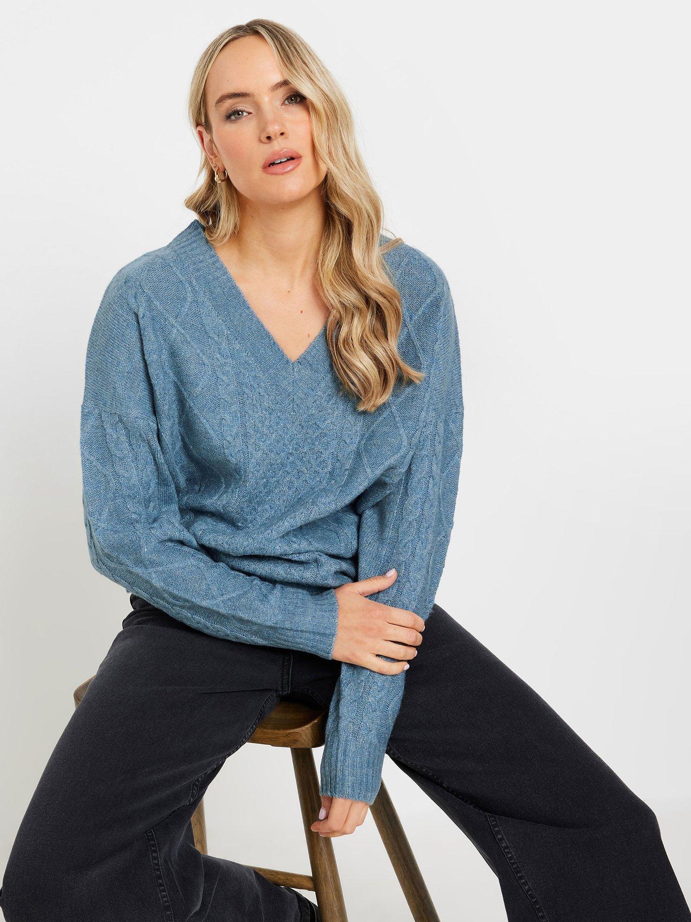 Long Tall Sally Tall V Front Jumper - Blue