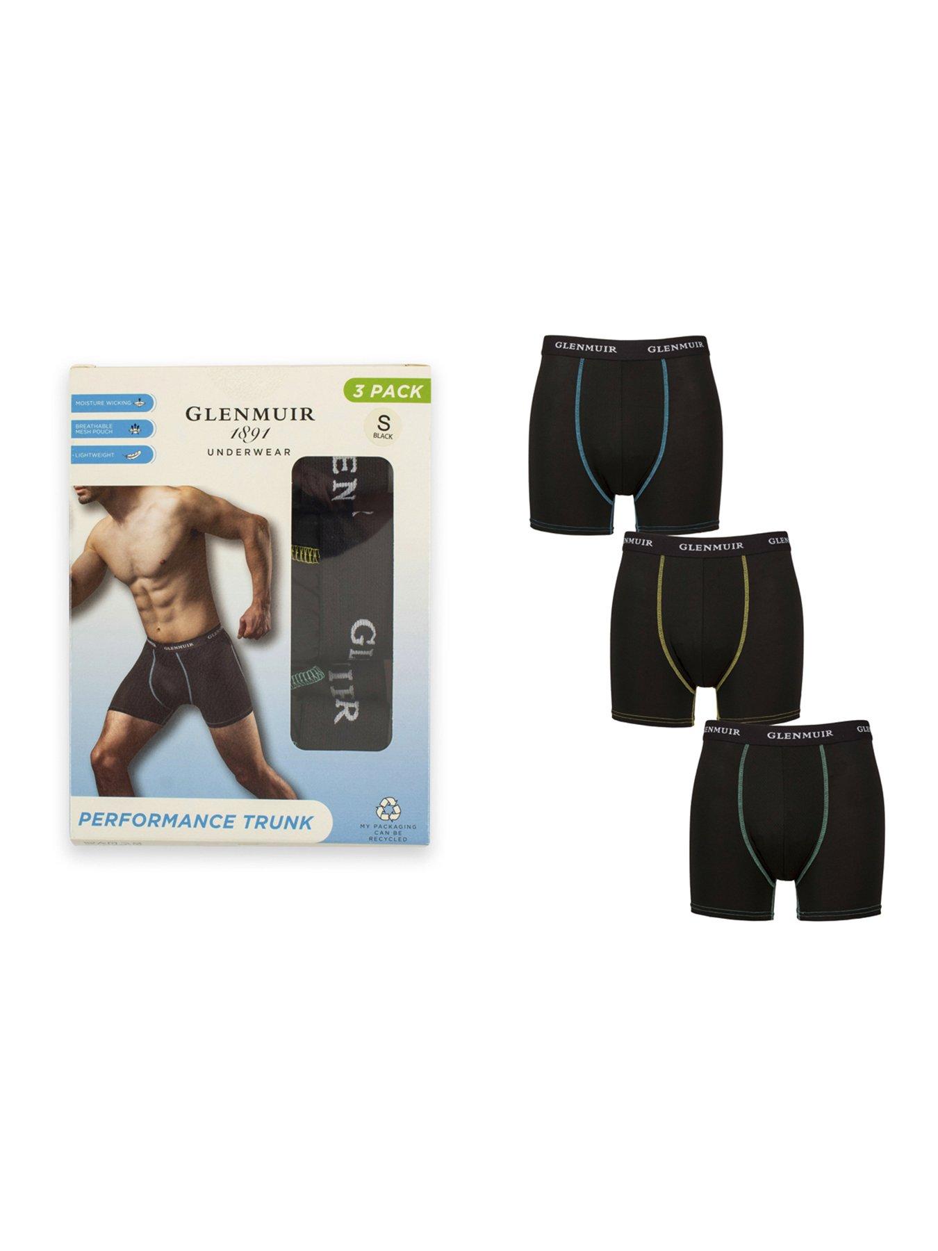 Image 2 of 3 of Glenmuir Glen Muir 3 Pack Sports Boxers - Black