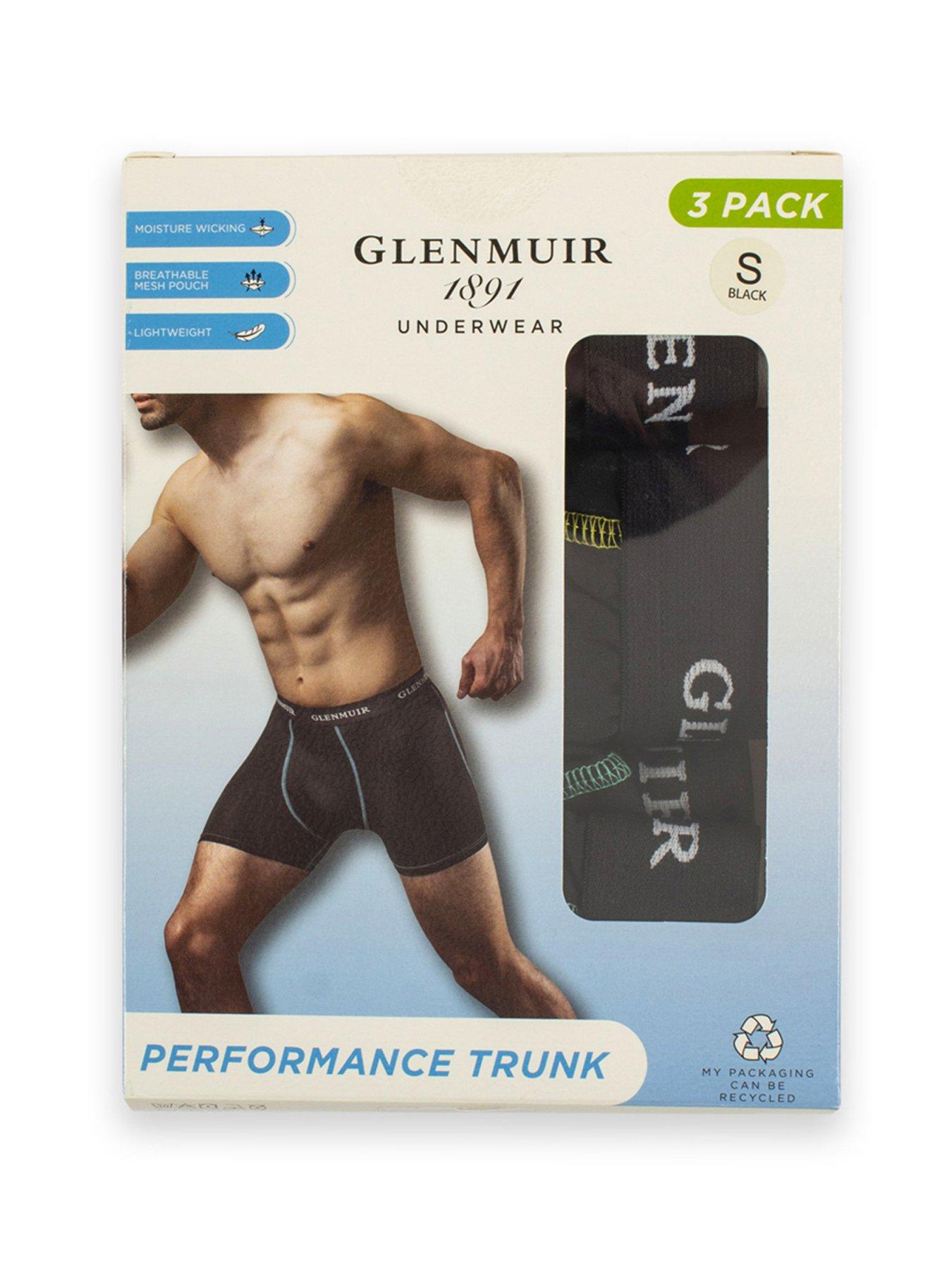 Image 3 of 3 of Glenmuir Glen Muir 3 Pack Sports Boxers - Black