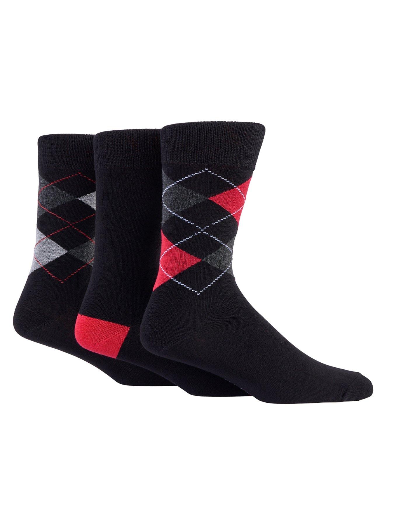 undefined Glen Muir 3Pk Classic Argyle Crew Socks - Black