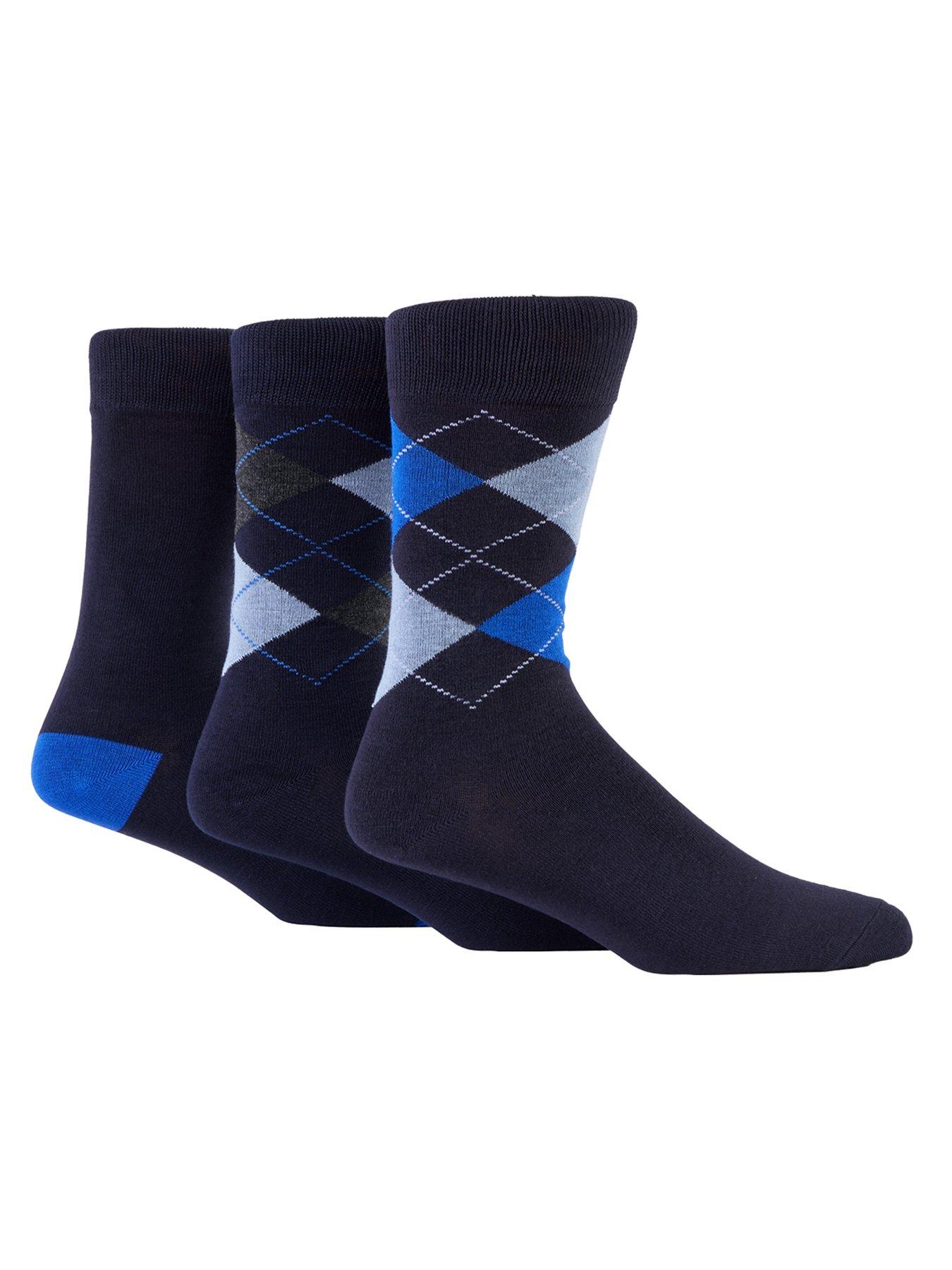 Image 1 of 3 of Glenmuir Glen Muir 3Pk Classic Argyle Crew Socks - Multi