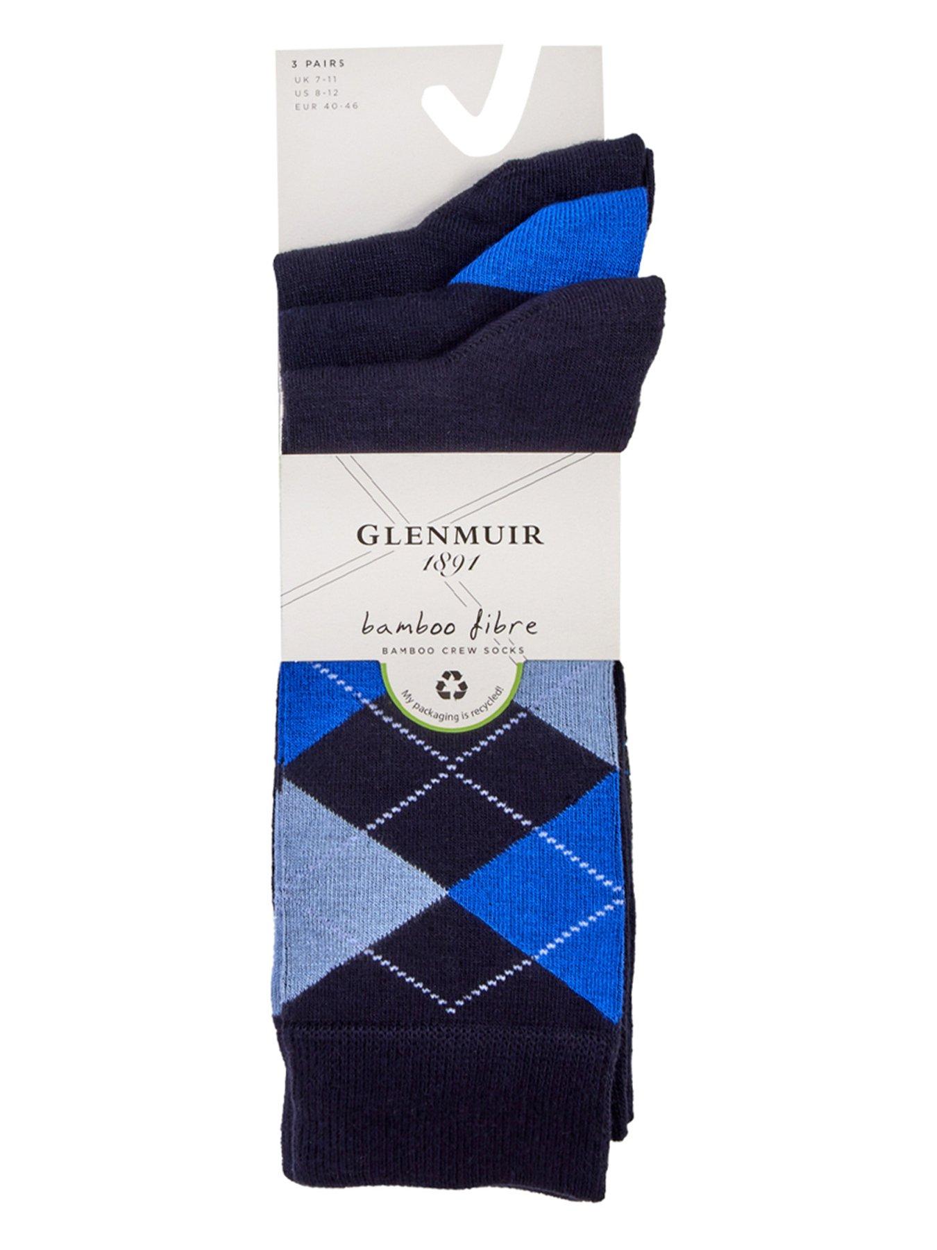 Image 3 of 3 of Glenmuir Glen Muir 3Pk Classic Argyle Crew Socks - Multi