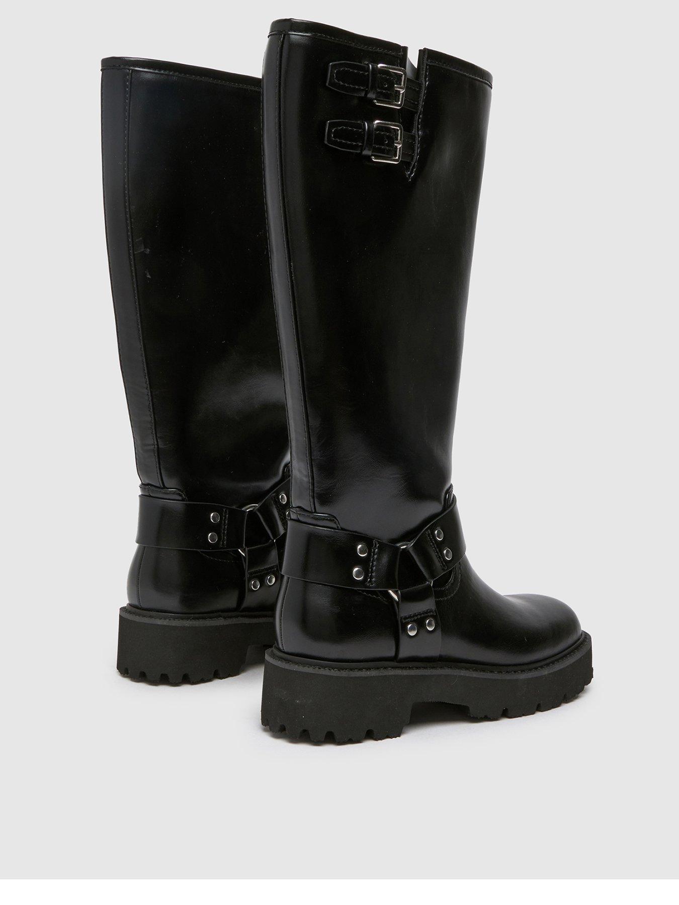 Image 3 of 4 of Schuh Dayton Knee High Biker Boot - Black