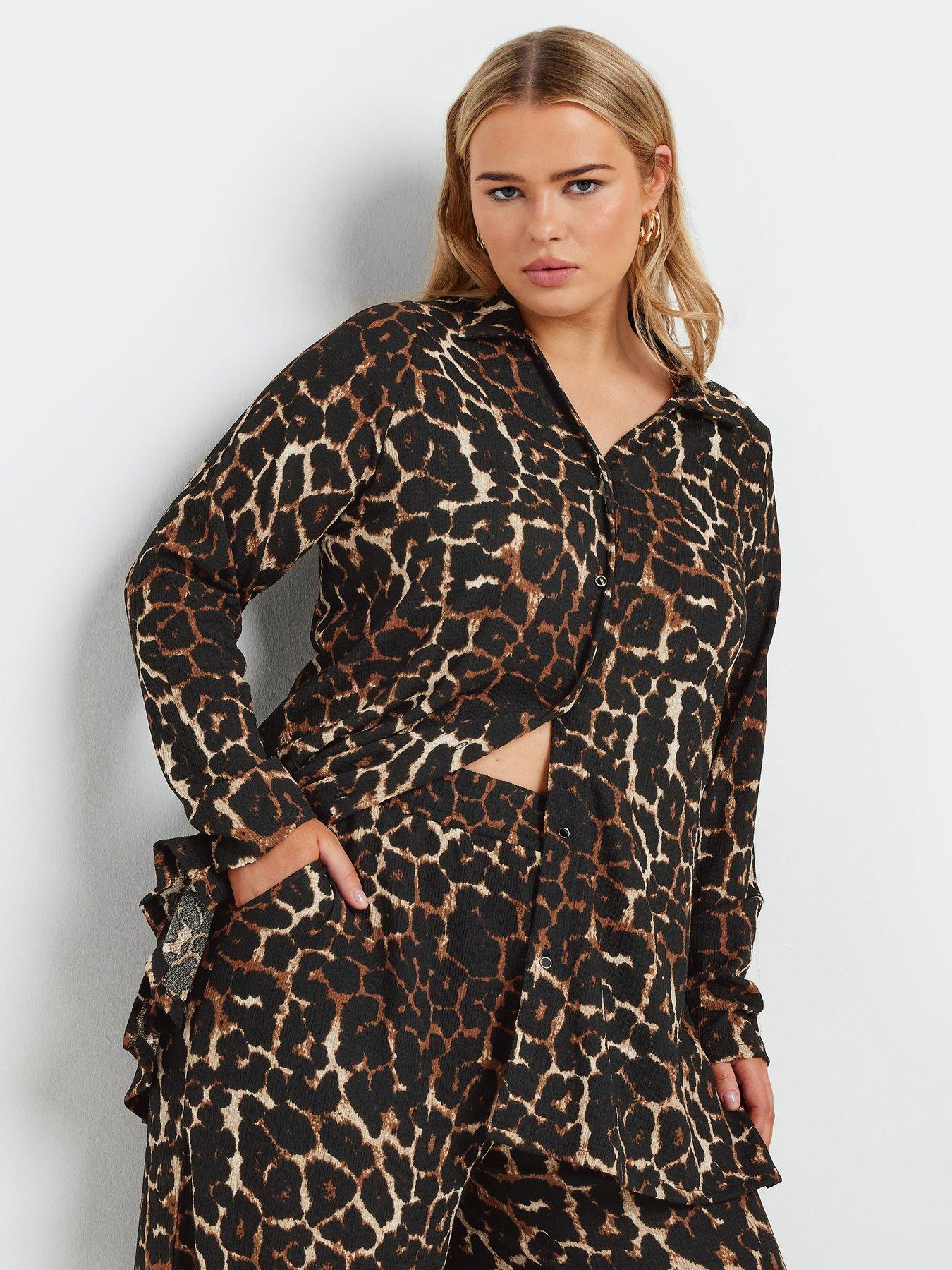 SADE LEOPARD BROWN WOMENS PRINTED SHIRT