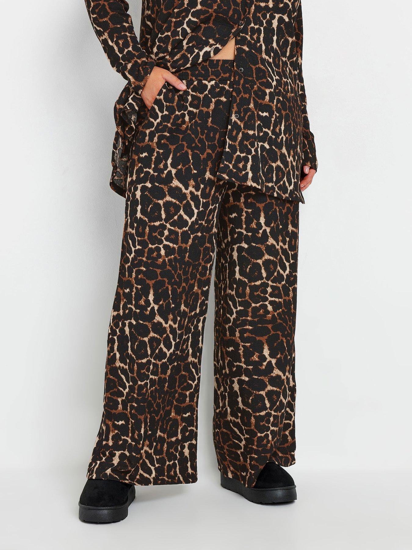 undefined Curve Leopard Print Trousers - Brown