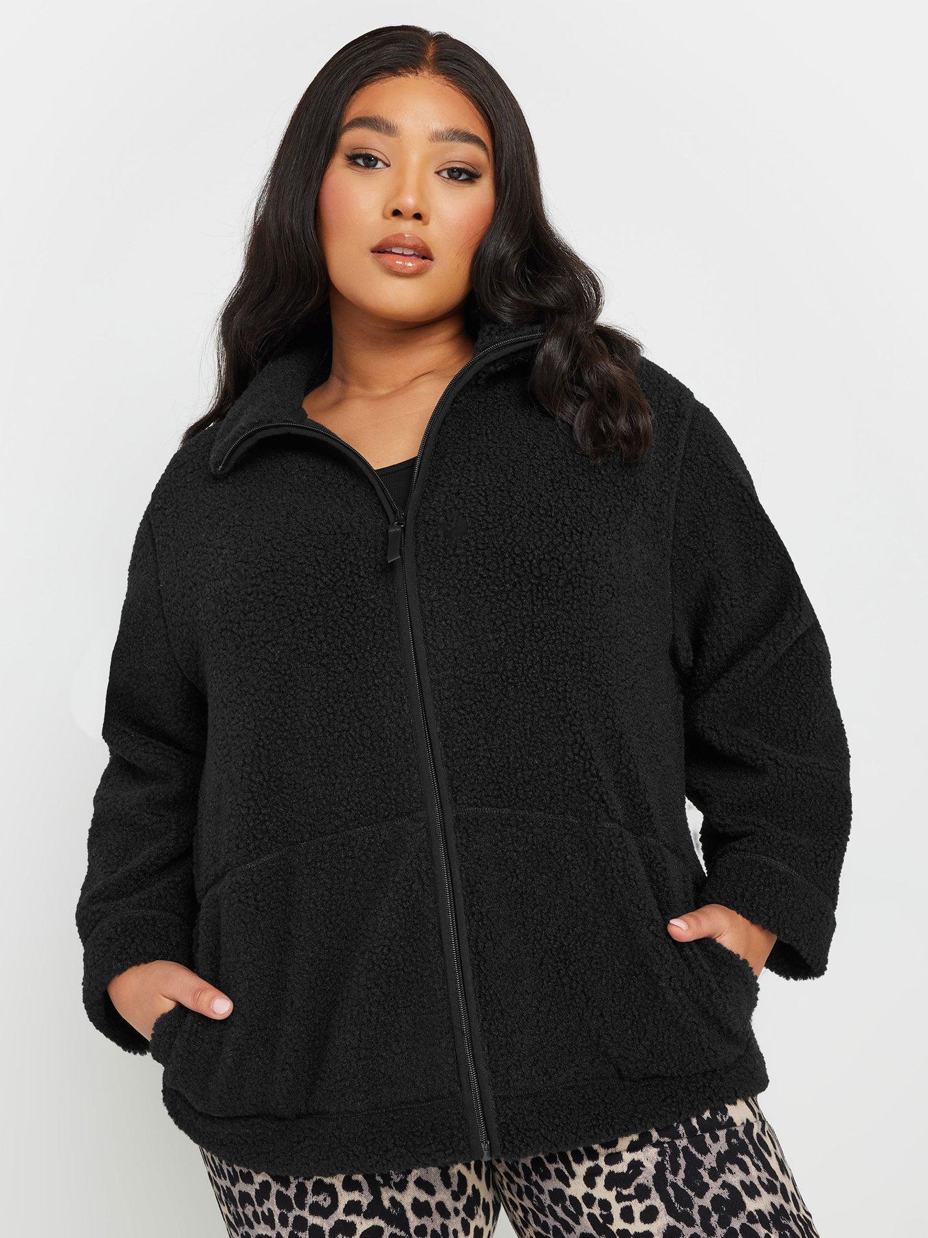 Plus size fleece jacket with hood online