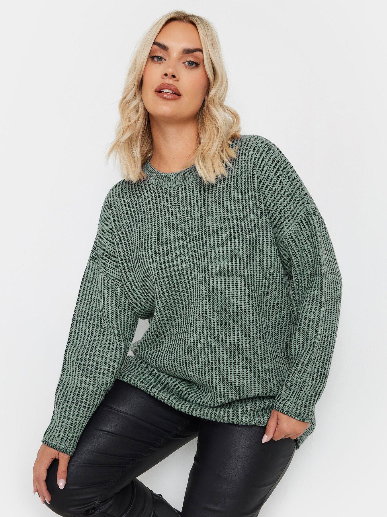 undefined Curve Drop Shoulder Twist Jumper - Blue