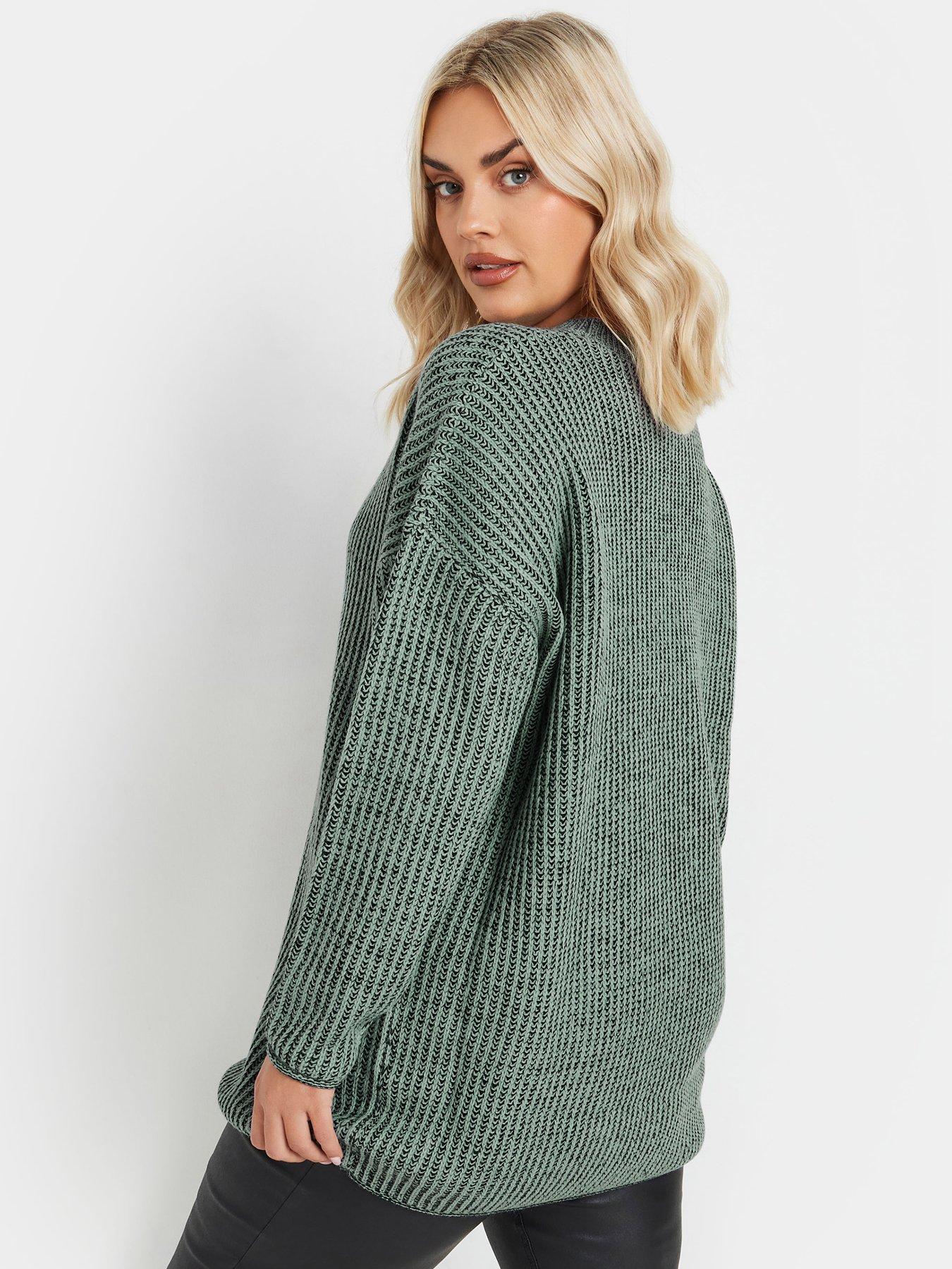 Image 2 of 4 of Yours Curve Drop Shoulder Twist Jumper - Blue