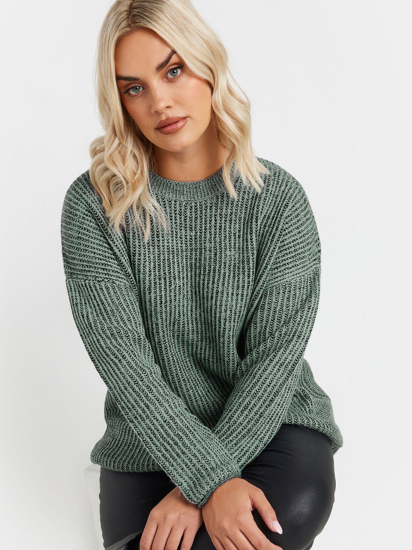 Image 4 of 4 of Yours Curve Drop Shoulder Twist Jumper - Blue