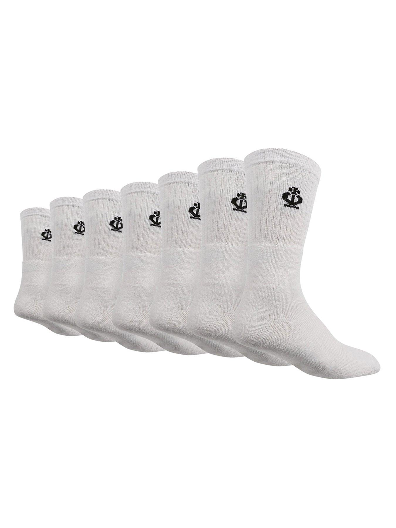 undefined 7 Pack Athletic Crew Socks - White