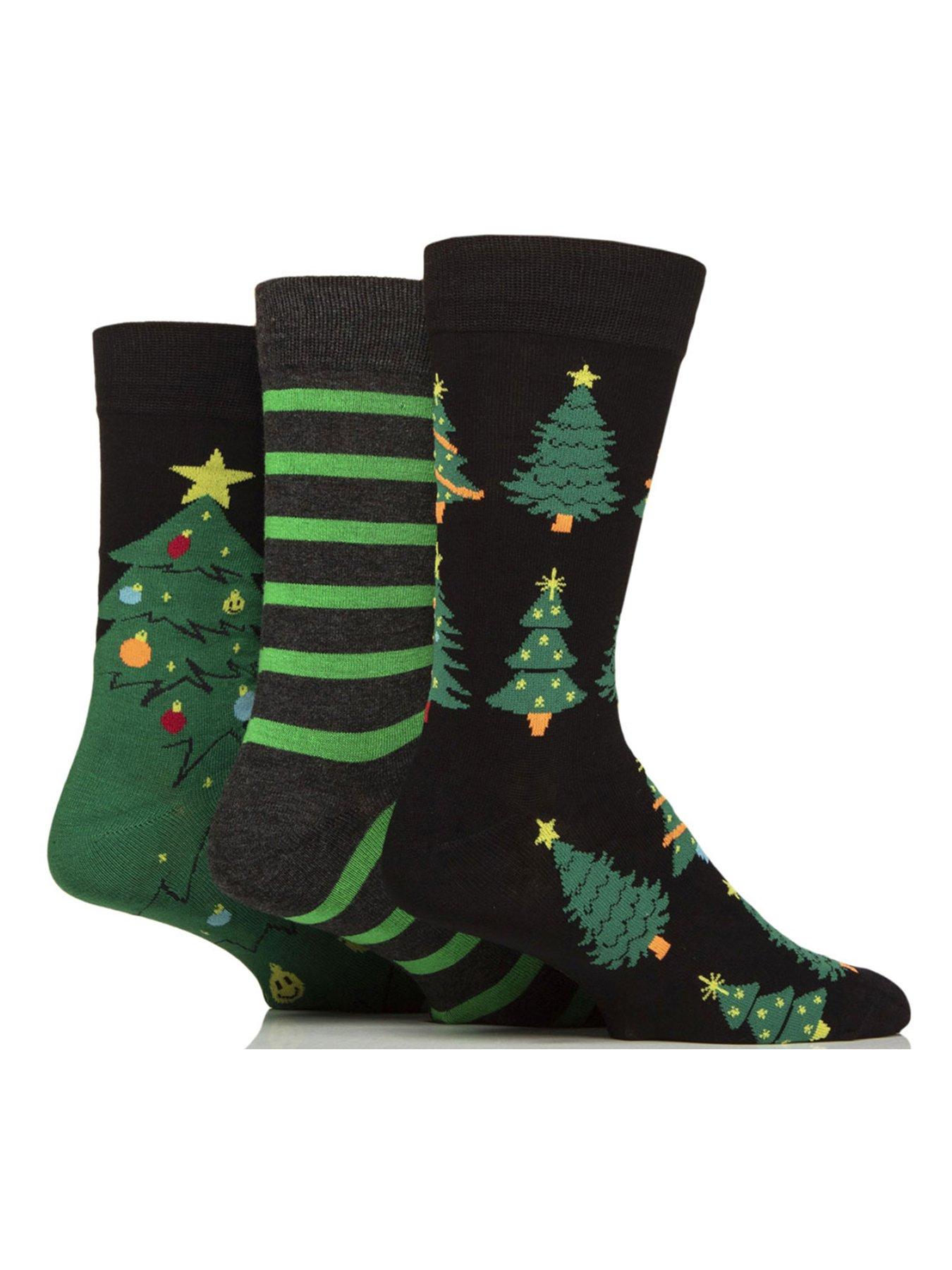 Image 1 of 3 of Wild Feet 3 Pack Christmas Bamboo Crew Socks - Multi