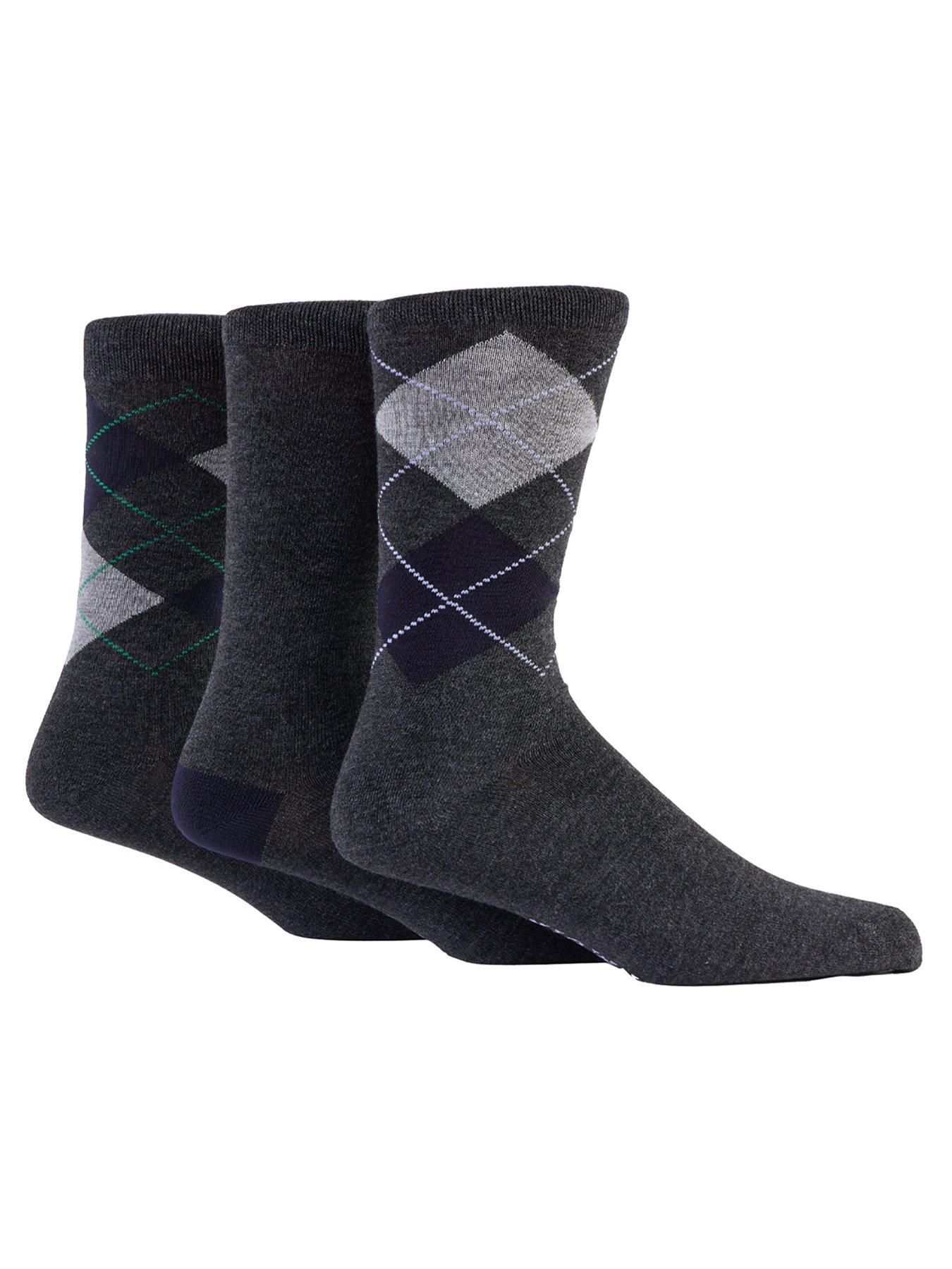 undefined Glen Muir 3Pk Classic Argyle Crew Socks - Grey